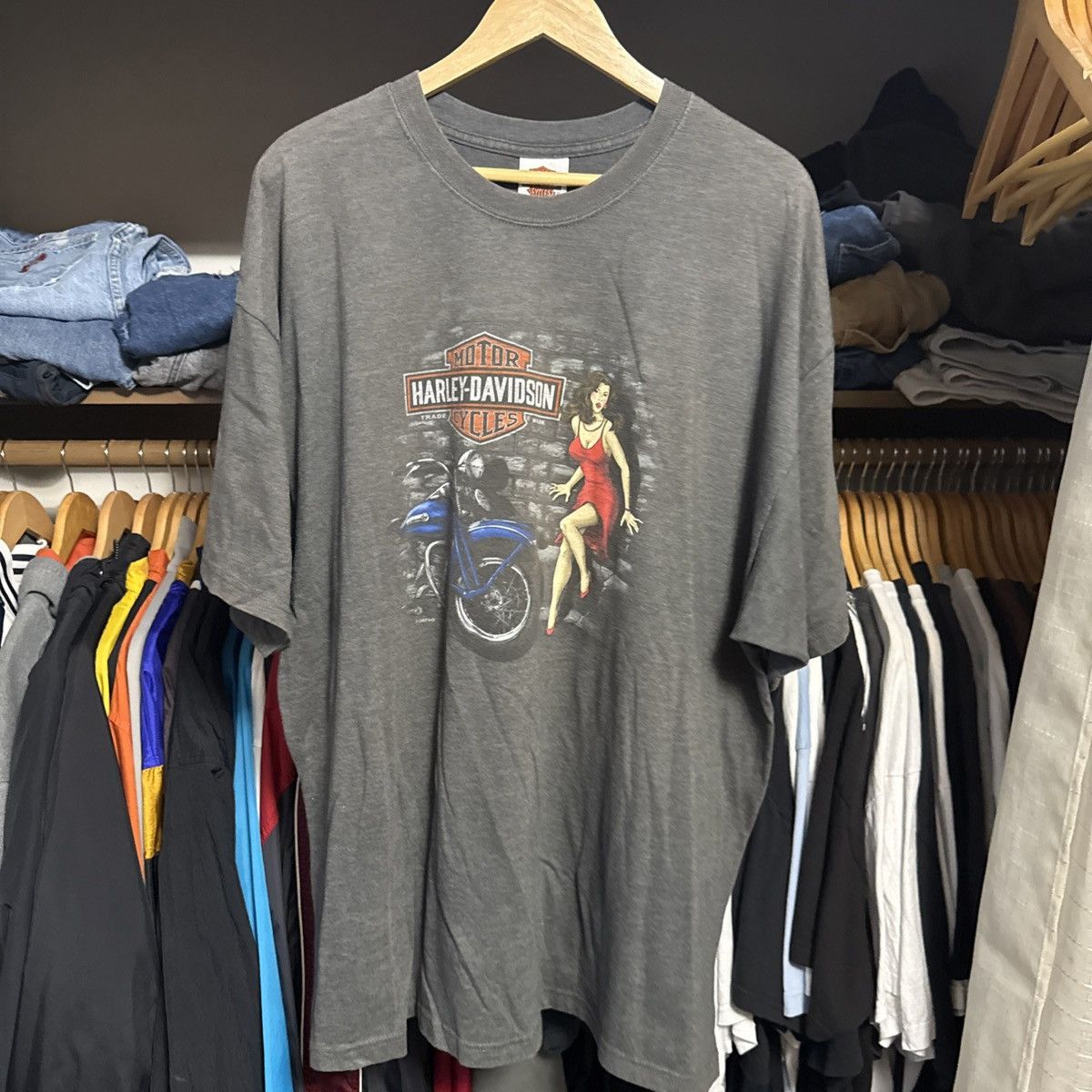 Harley Davidson Vintage Harley Davidson Black Faded Short Sleeve Made USA Size US XXL / EU 58 / 5 - 1 Thumbnail