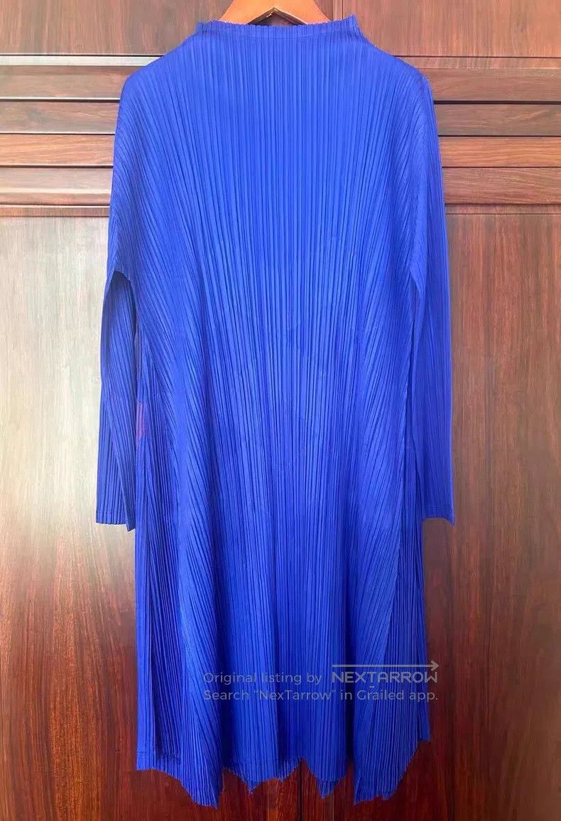 Issey Miyake Issey Miyake Blue-purple Applique Long Top Size L / US 10 / IT 46 - 2 Thumbnail