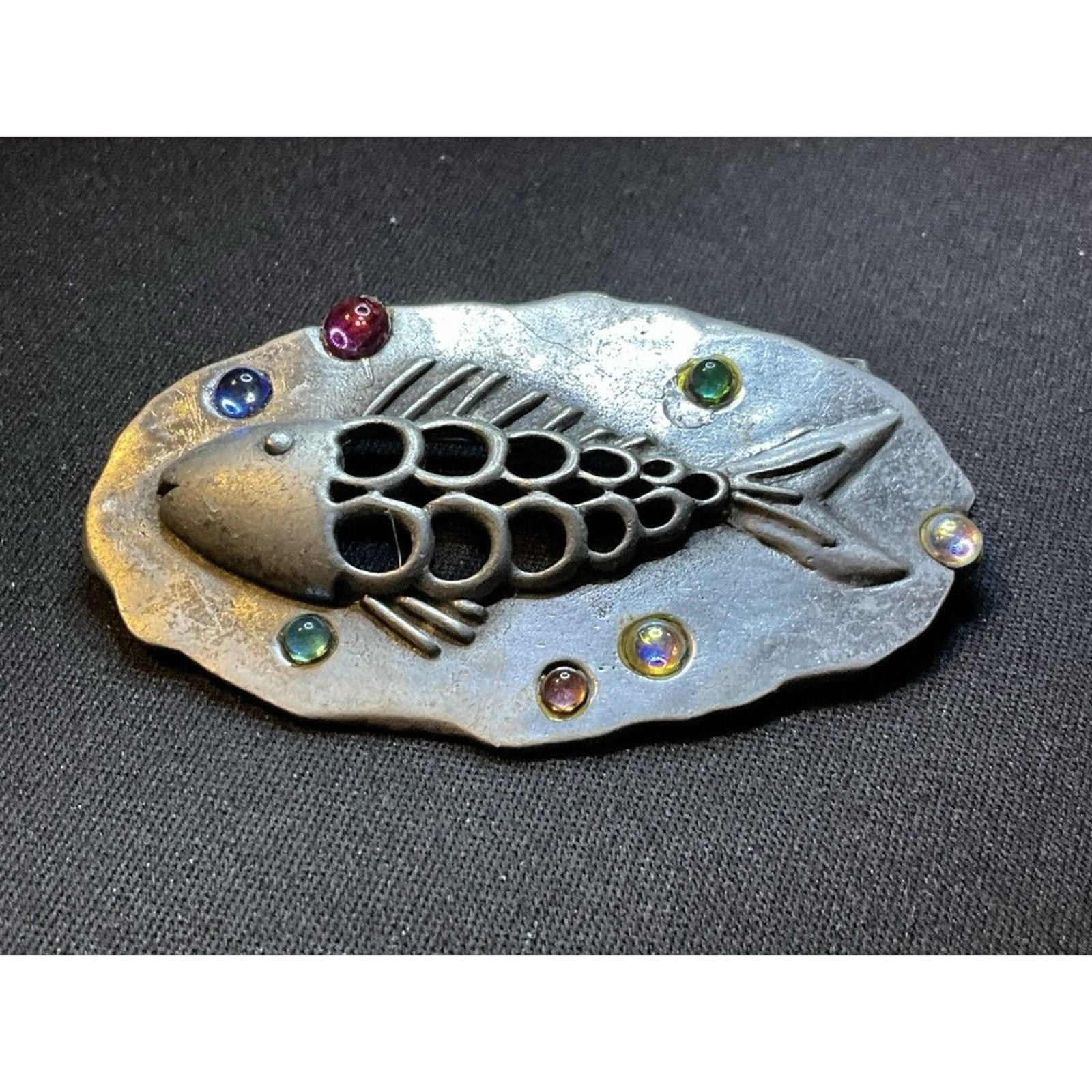 Other Vintage JJ Silver Tone Rhinestone Fish Brooch Size ONE SIZE - 1 Thumbnail