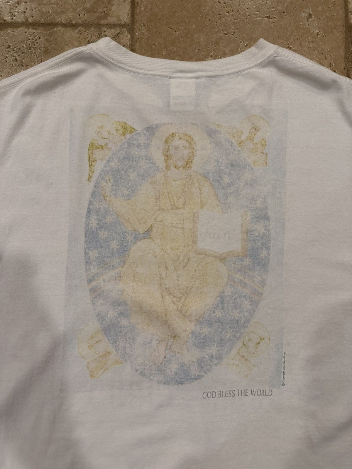 Saint Michael Saint Michael Mxxxx Holy Mother 9999 God Bless White T-Shirt Size US XL / EU 56 / 4 - 15 Thumbnail