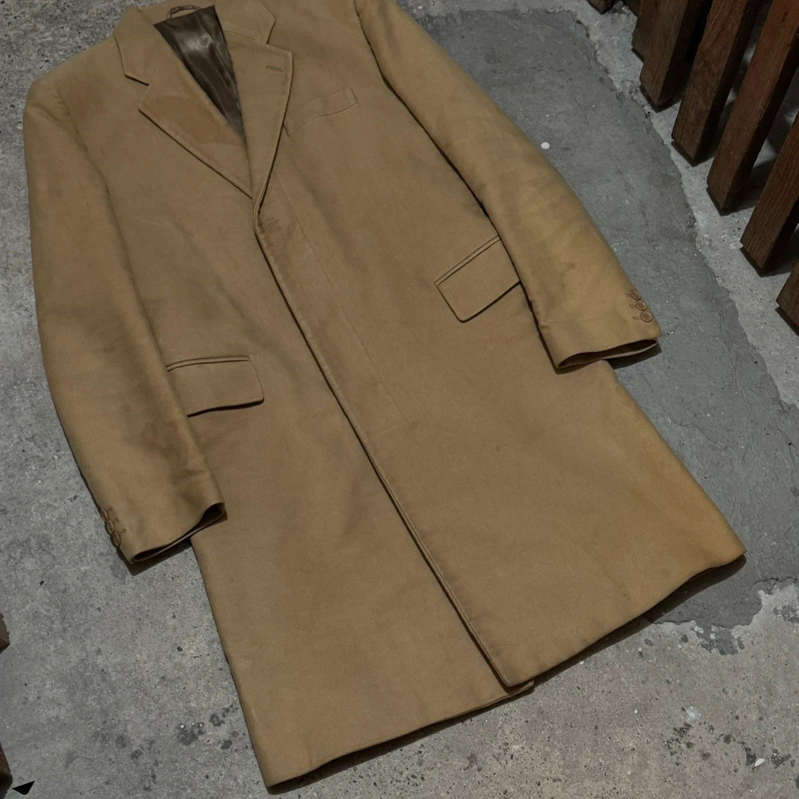 Helmut Lang 90s Helmut Lang heavy moleskin cotton chesterfield coat Size US XL / EU 56 / 4 - 2 Thumbnail
