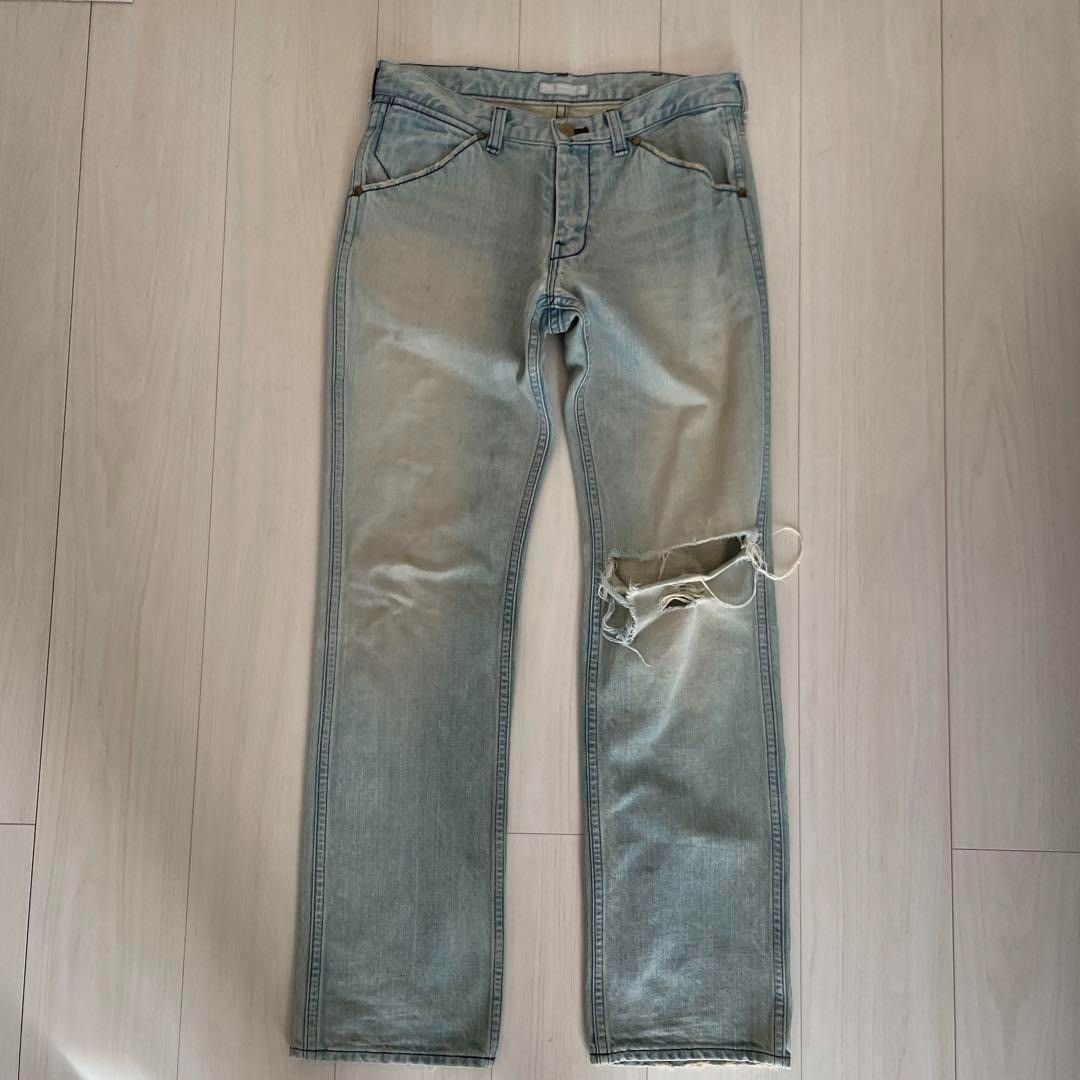 パンツ \"NUMBER (N)INE\" Damage Lightblue Denim NUMBER (N)INE