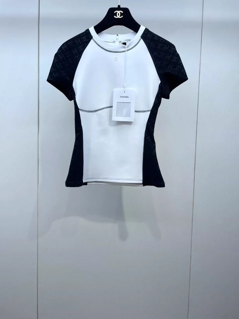 Chanel Chanel 24C black and white color matching logo elastic slim Size XS / US 0-2 / IT 36-38 - 1 Thumbnail