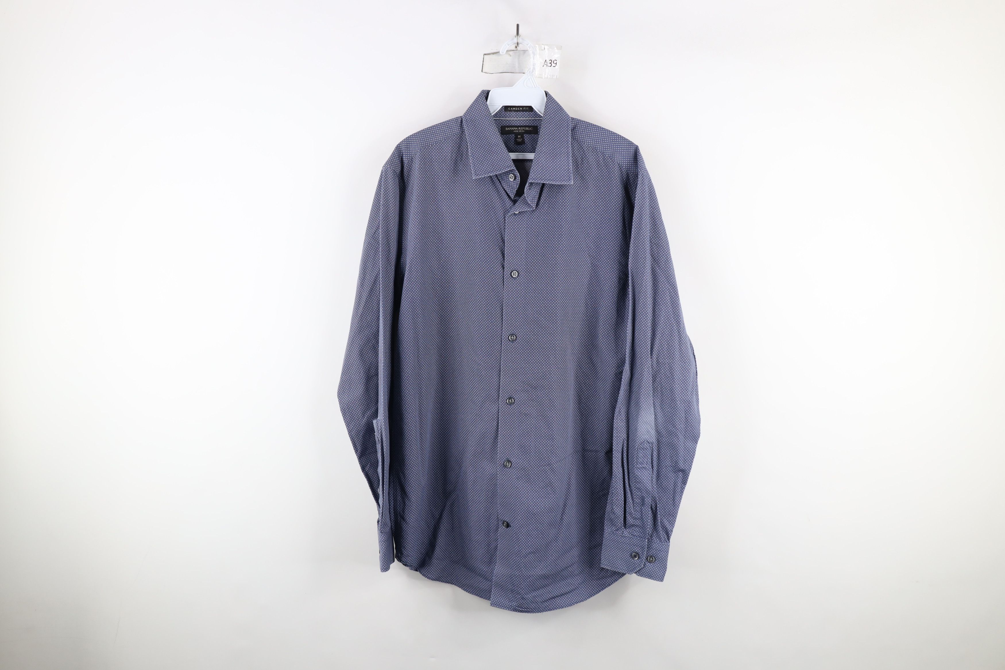 Banana Republic × Vintage Banana Republic Fit Non Iron Polka Dot Button Shirt Blue Size US M / EU 48-50 / 2 - 1 Thumbnail