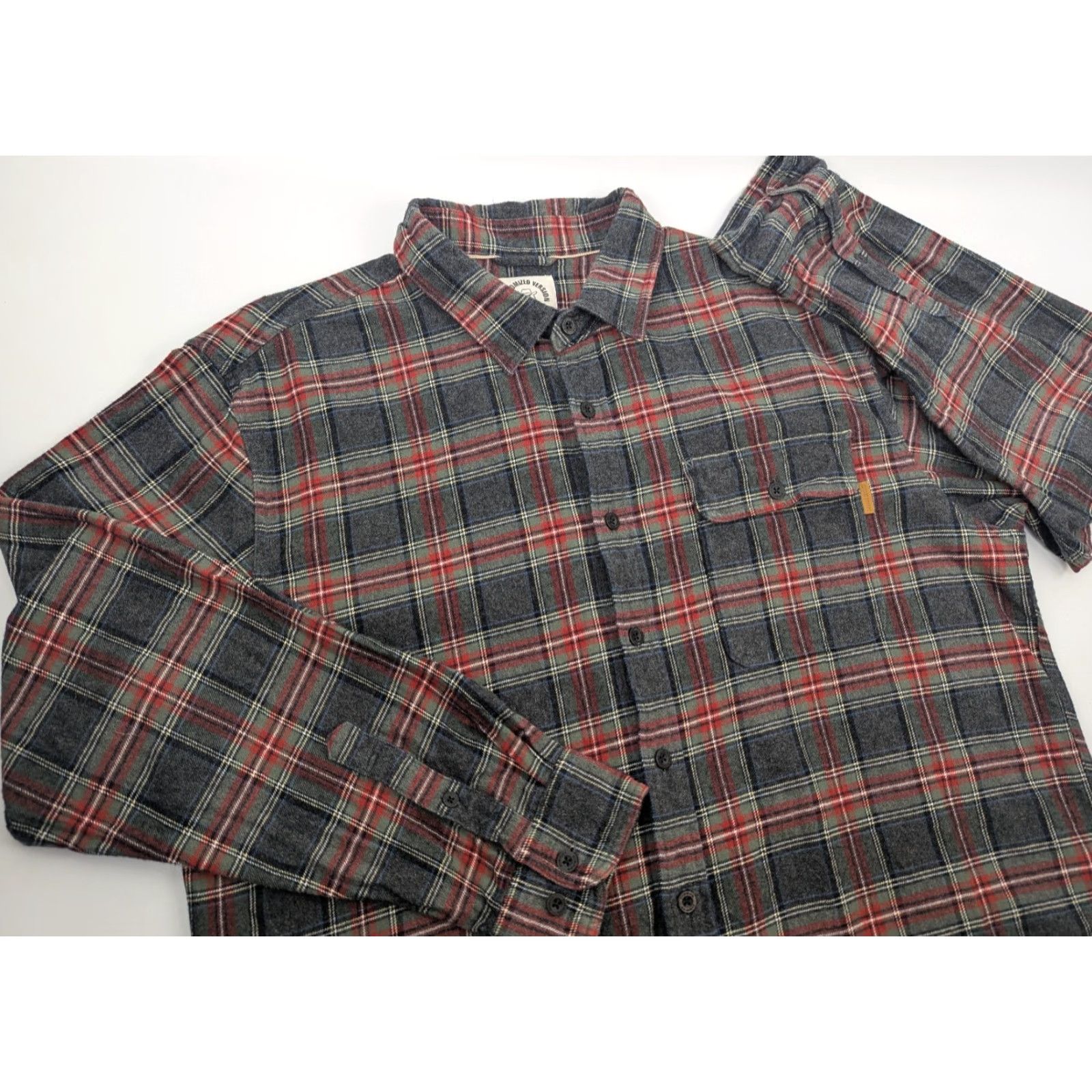 Vintage Dubinik Button-Up Plaid Shirt Men's XL Flannel Heavyweight Outdoors Workwear Red Gray Size US XL / EU 56 / 4 - 2 Thumbnail