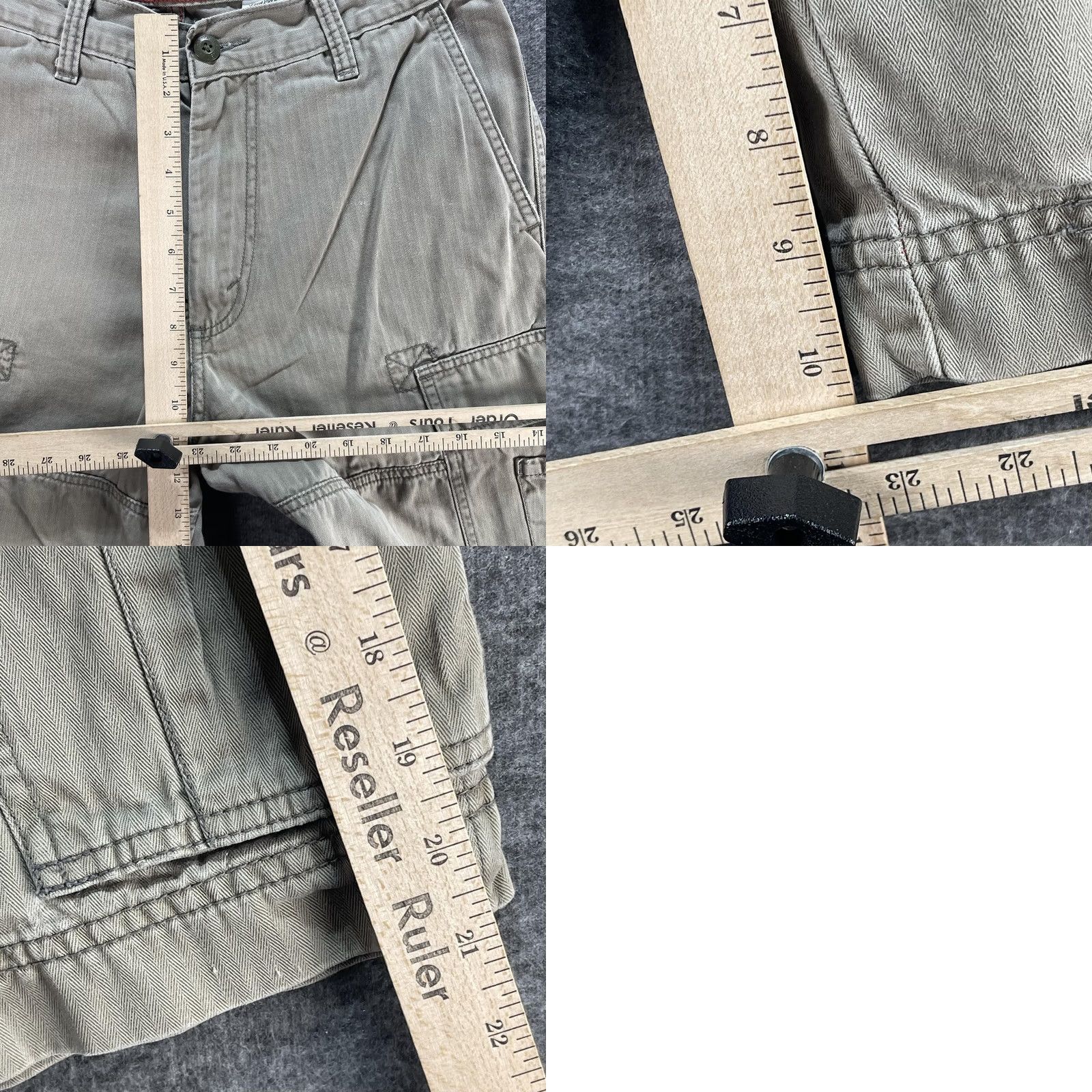 Levi's VINTAGE Levi Strauss Signature Cargo Shorts Mens 29 Khaki Herringbone Utility Cotton Size US 29 - 8 Thumbnail