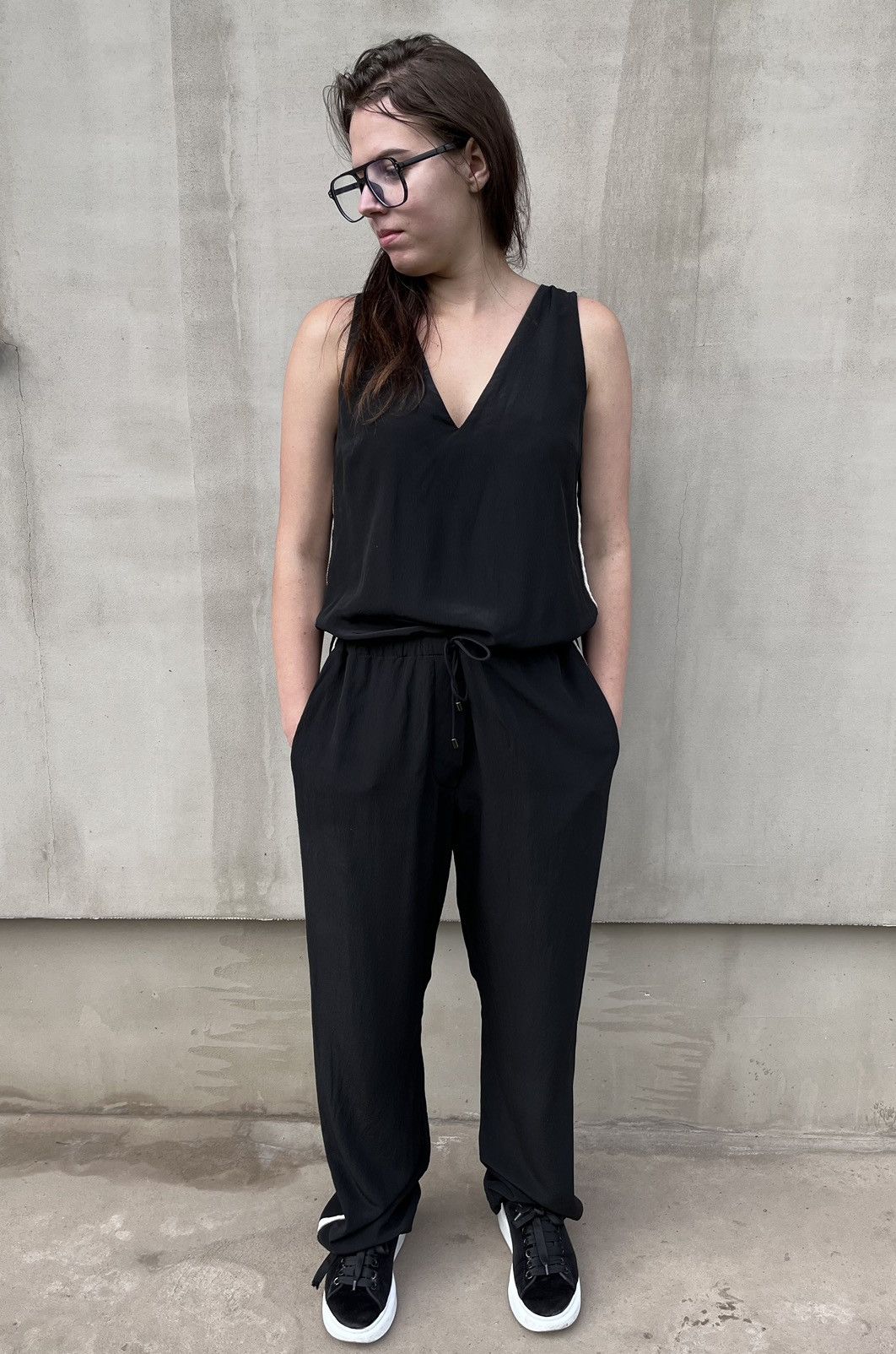 Brunello Cucinelli Brunello Cucinelli Jumpsuit Silk Crepe De Chine Shiny SizeL Size 30" / US 8 / IT 44 - 1 Thumbnail