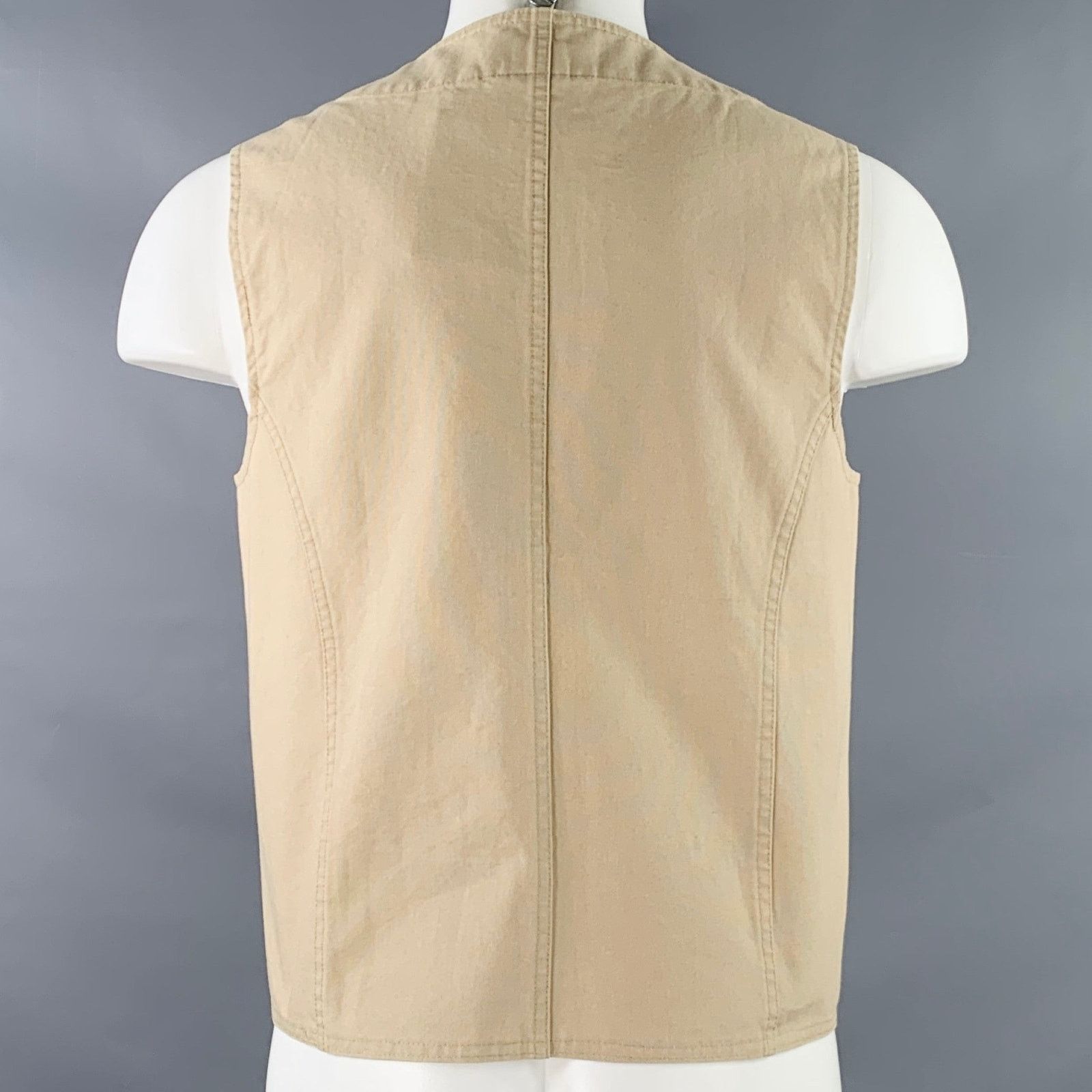 Vetra VETRA Size 36 Beige Cotton Two Pockets Vest Size 36R - 3 Thumbnail