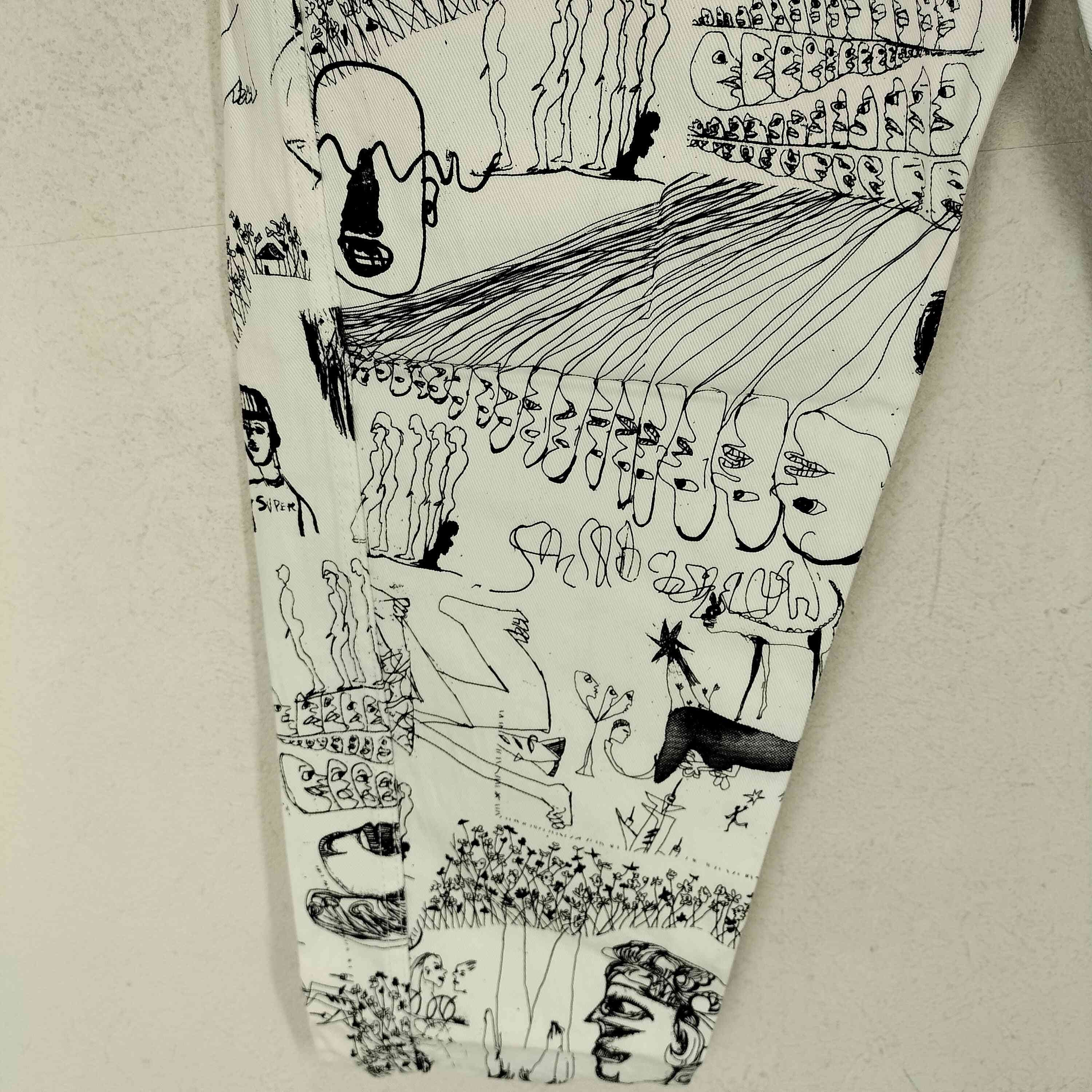Comme des Garcons SHIRT Cropped Pants Overall Pattern Cotton White Size US 31 - 4 Thumbnail