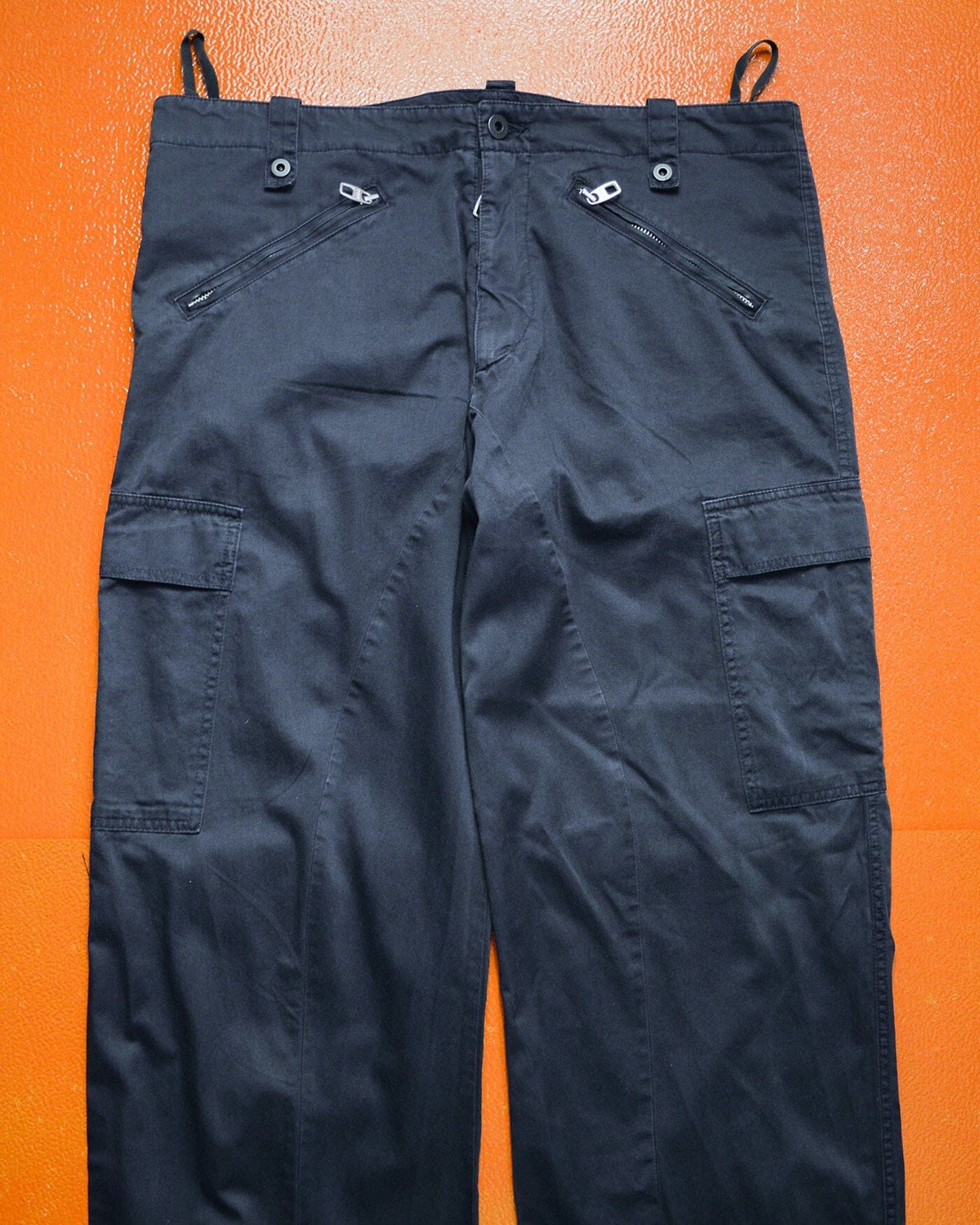 Griffin Panelled Zip Hem Gusset Wide Washed Navy Cargo Pants (34~36) Size US 36 / EU 52 - 6 Thumbnail