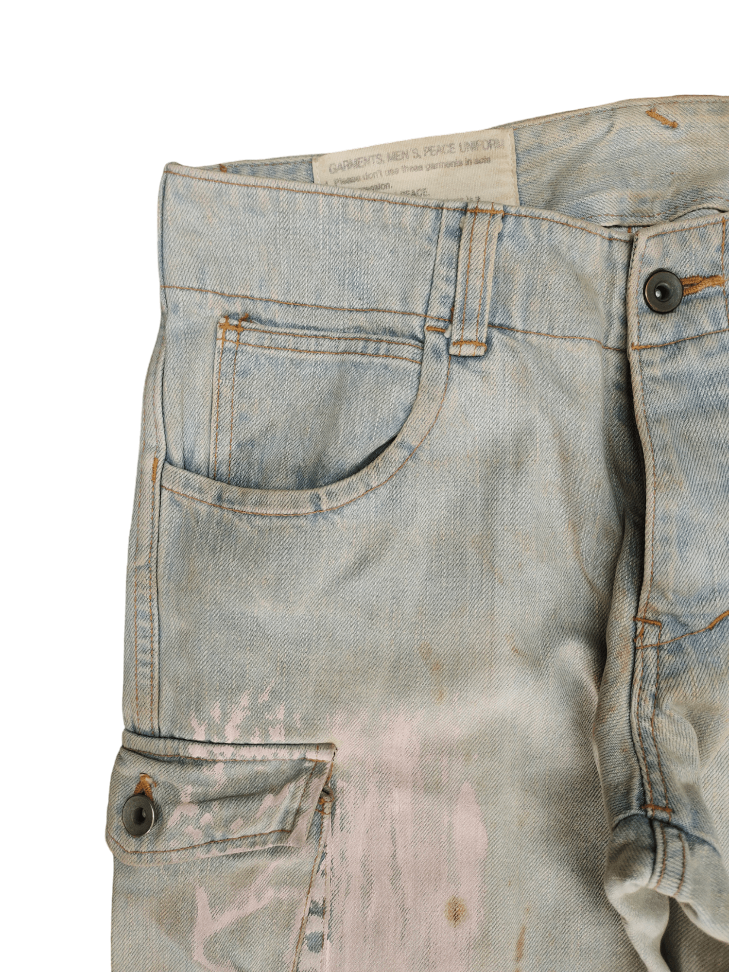 Kapital 1990s John Bull Dirty Worker Cargo Denim Pants 1967 Pattern Size US 30 / EU 46 - 4 Thumbnail