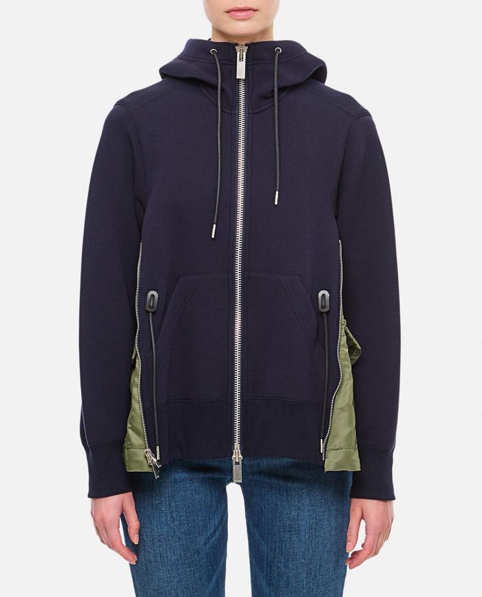 MIX NYLON SWEATSHIRT WITH ZIP