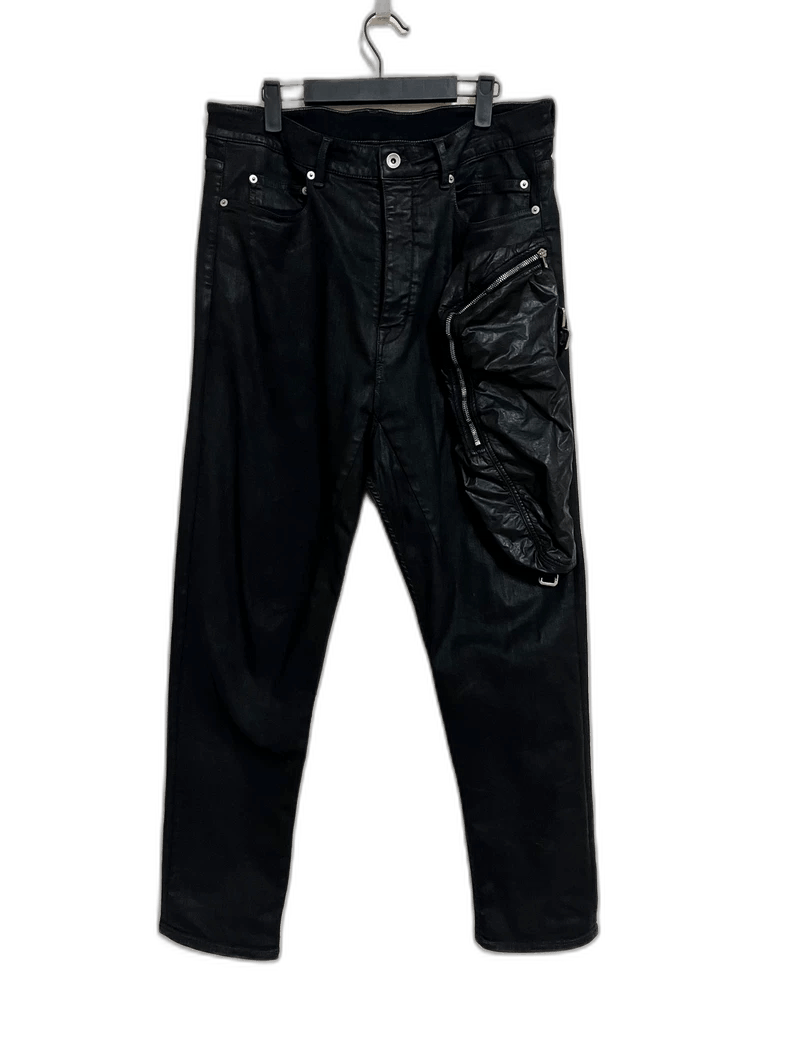Rick Owens rick owens waxed cargo pocket trousers Size US 34 / EU 50 - 1 Thumbnail
