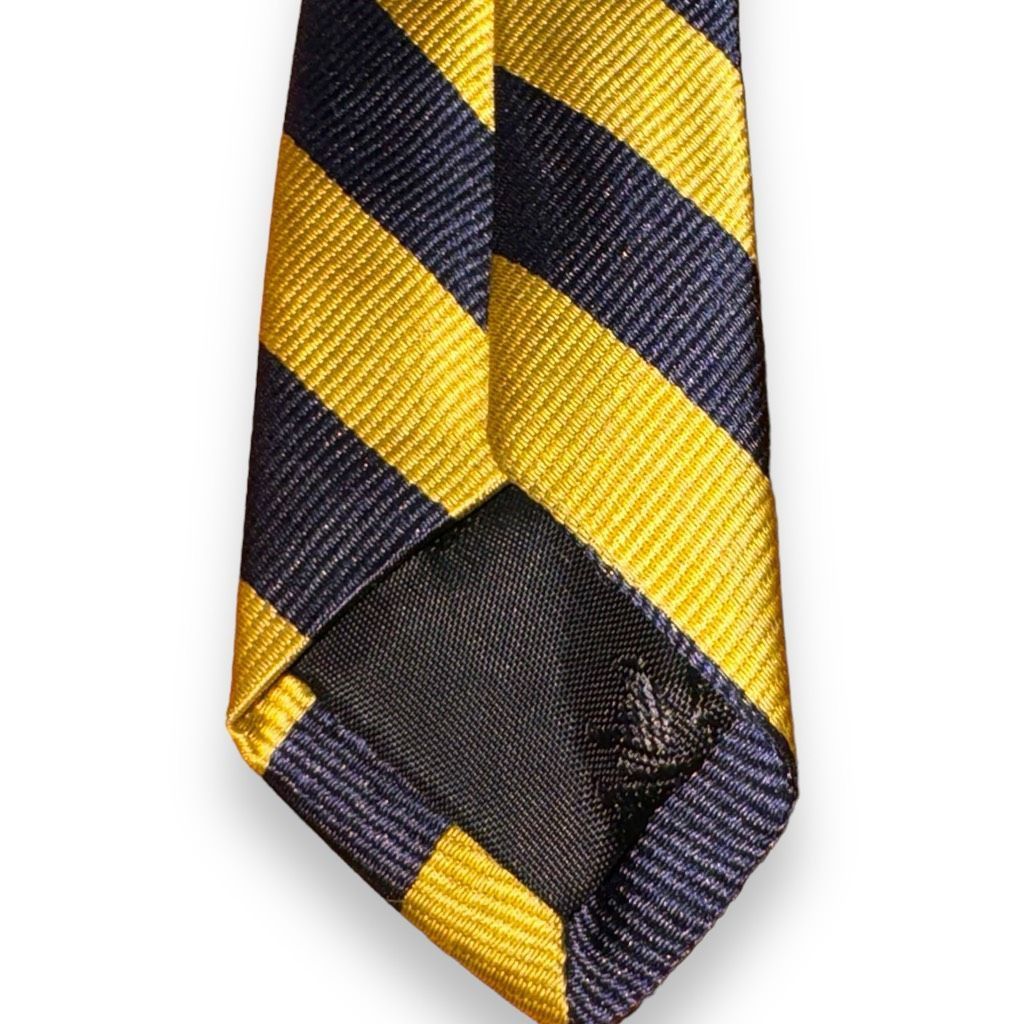 Brooks Brothers Navy and Gold Brooks Brothers Rep Strip Neck Tie Handmade in Size ONE SIZE - 5 Thumbnail
