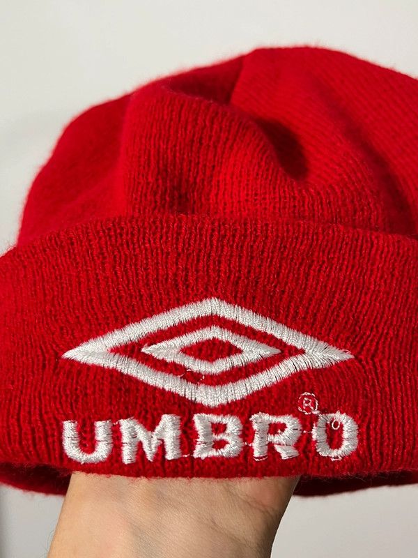 Umbro × Vintage Umrbo vintage red beanie hat cap made in UK Size ONE SIZE - 2 Thumbnail