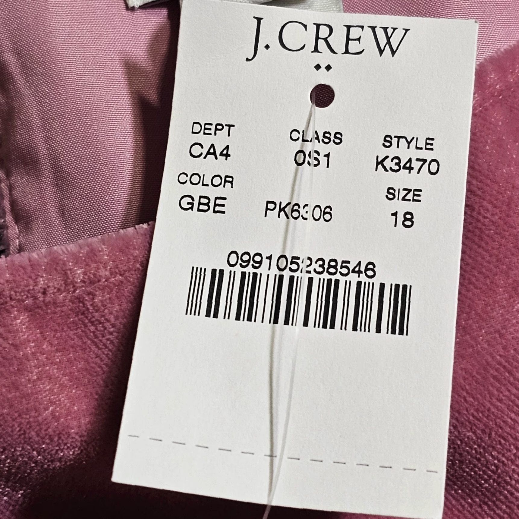 J.Crew J.CREW Dress Women 18 Pink Velour Velvet Long Sleeve Elastic Waist Casual Career Size XXL / US 16-18 / IT 52-54 - 4 Thumbnail