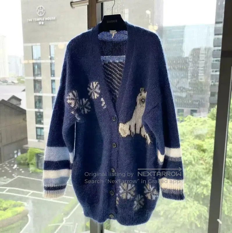 Loewe Deep Blue Mohair Women's Cardigan .