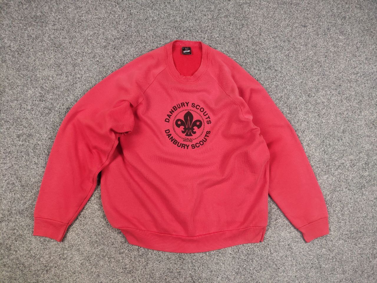 Vintage Vintage 80's Danbury Scouts Logo Red Faded Sweatshirt Size US XL / EU 56 / 4 - 13 Thumbnail