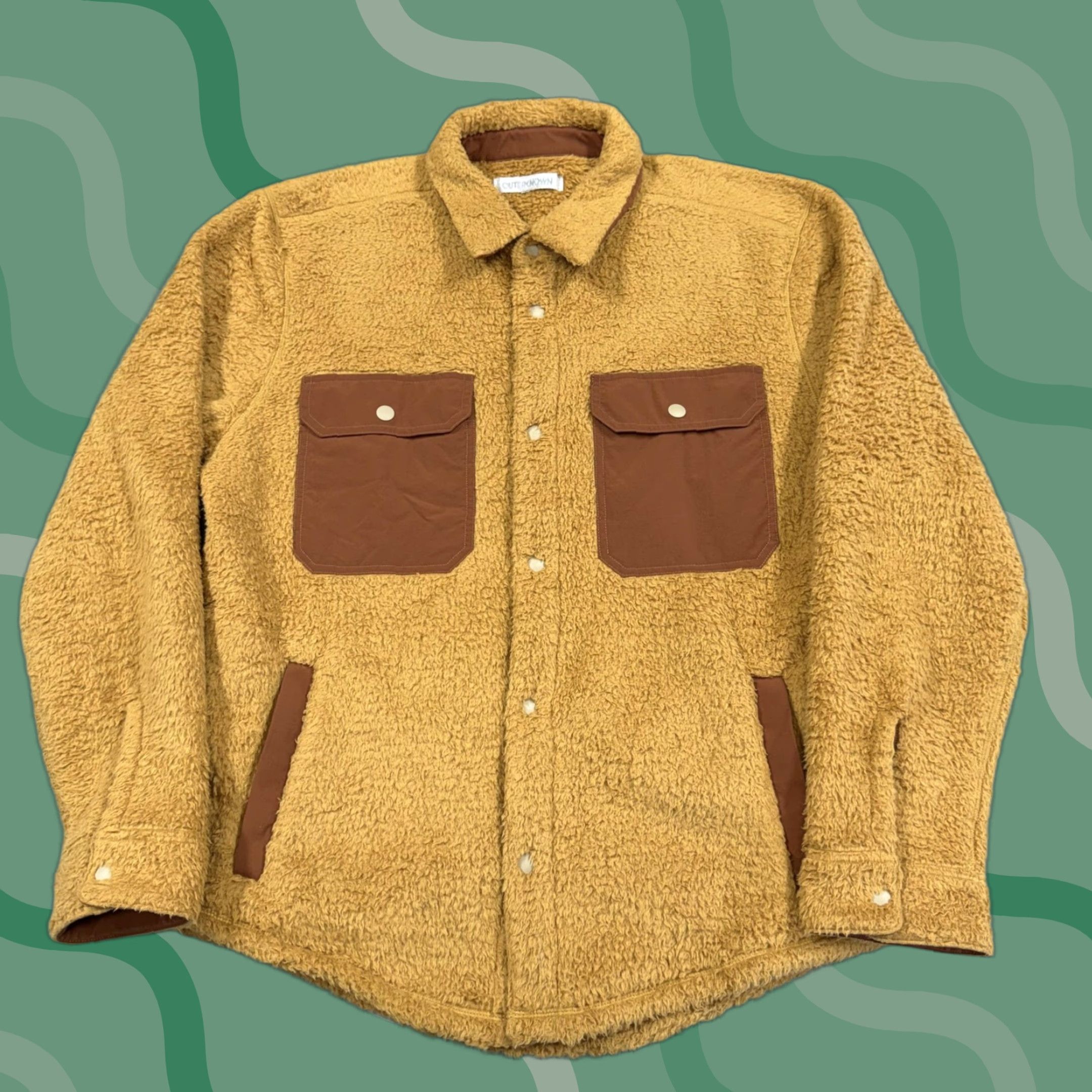 Outerknown Outerknown Jacket Mens Large Yellow Fleece Windbreaker Lined Pockets Snap Short Collar Casual Winter Size US L / EU 52-54 / 3 - 1 Thumbnail