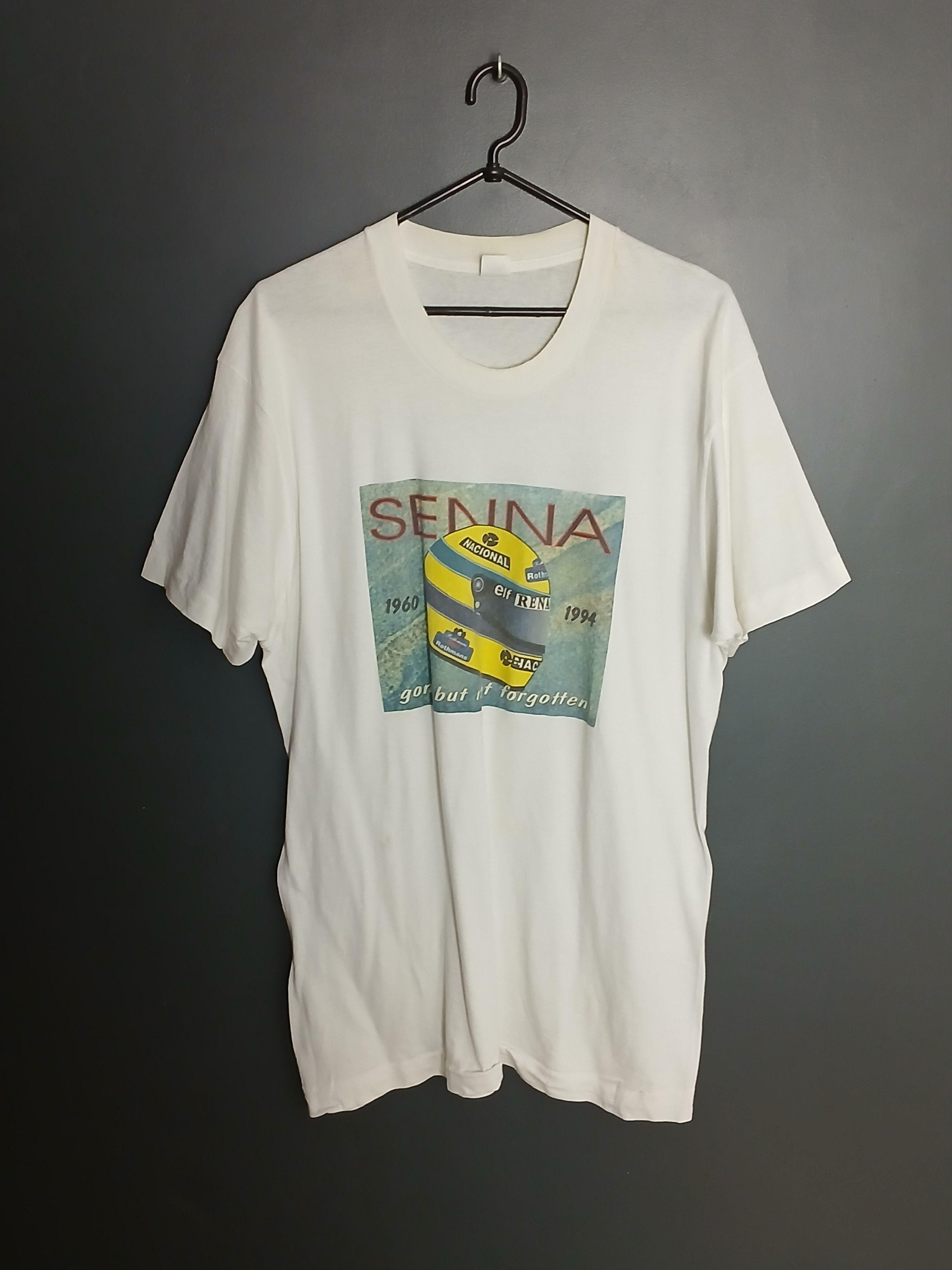 Formula 1 Vintage Ayrton Senna F1 Racing Single Stitch T-Shirt Size US XL / EU 56 / 4 - 1 Thumbnail