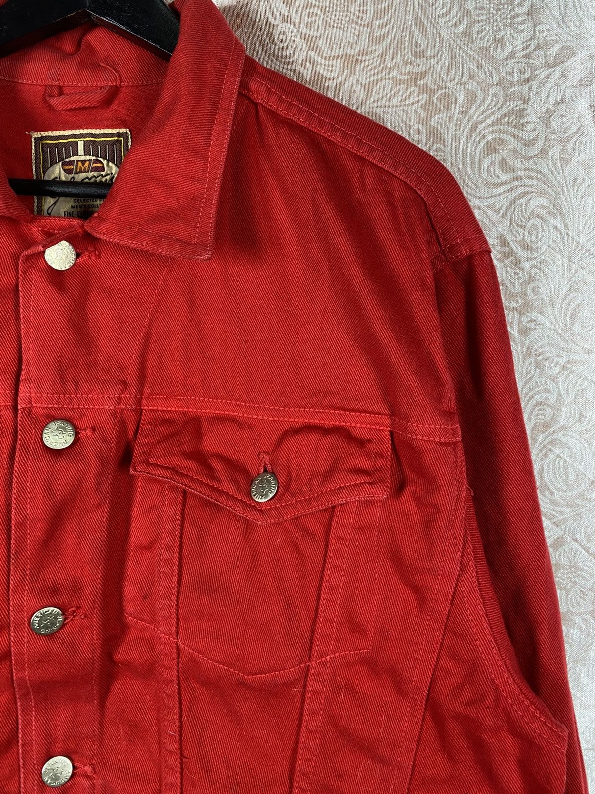 Japanese Brand Vintage Glee Man Red Denim Trucker Japanese Casual Workwear Size US M / EU 48-50 / 2 - 8 Thumbnail