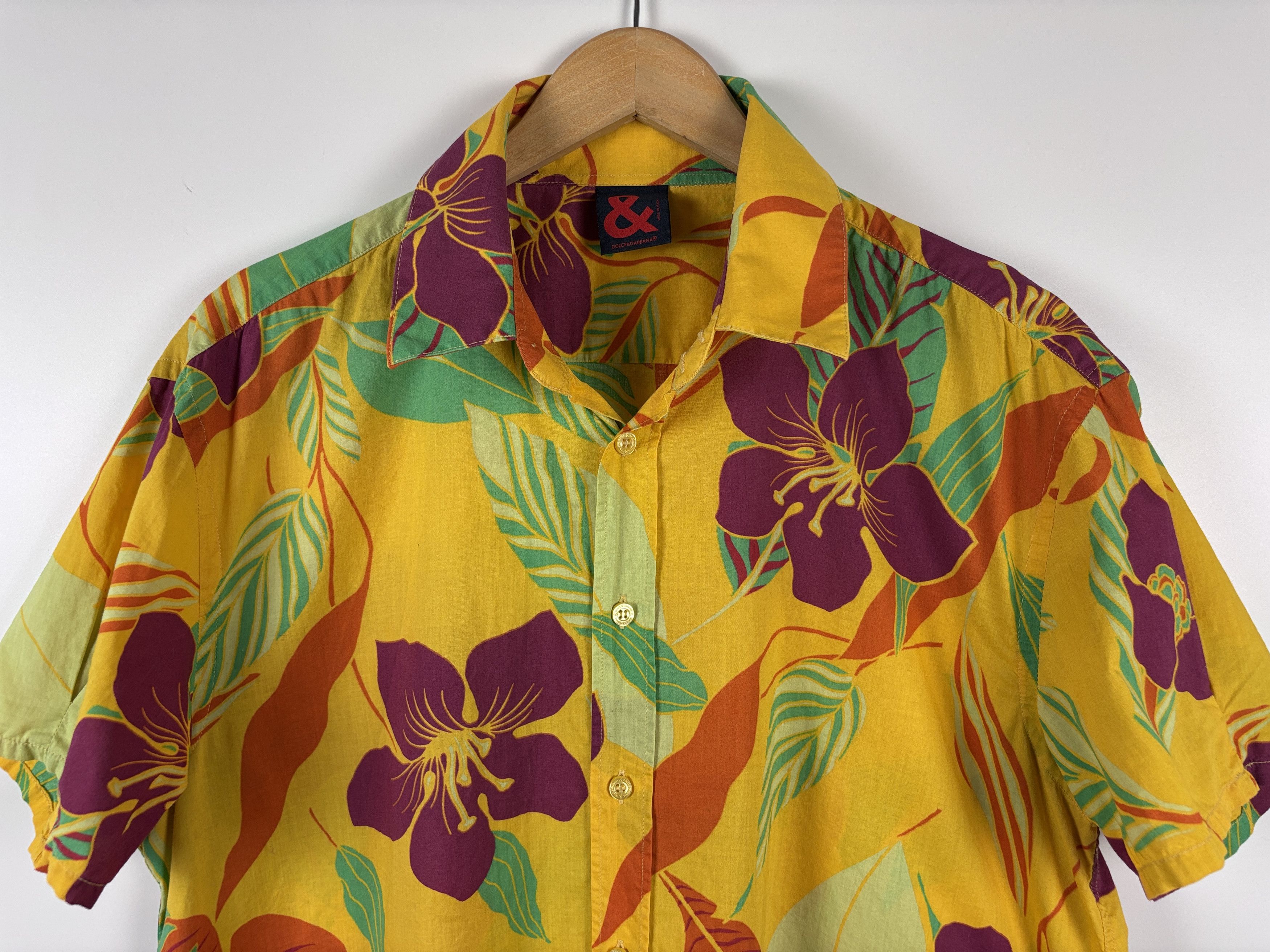 Dolce & Gabbana × Vintage Dolce & Gabbana Hawaiian Floral Short Sleeve Button Shirt 54 Size US L / EU 52-54 / 3 - 2 Thumbnail