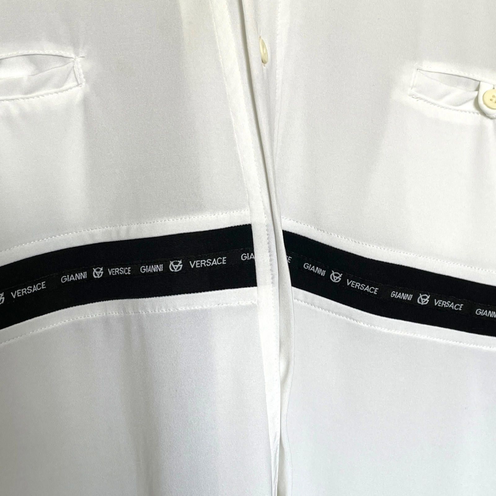 Versace Gianni Versace Logo Tape Shirt Mens XL White Designer CLEAN Size US XL / EU 56 / 4 - 3 Thumbnail