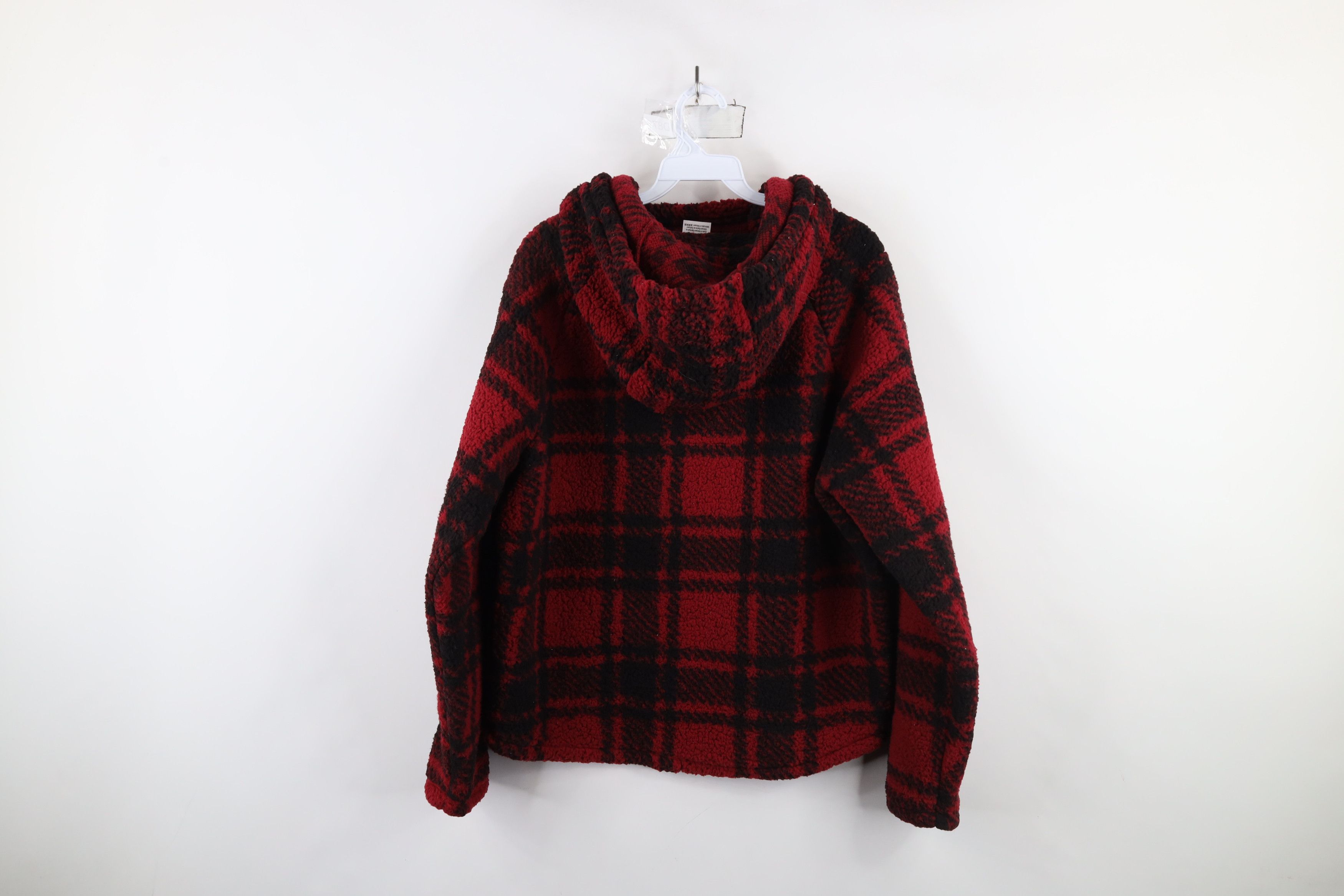 Pink × Vintage New Pink Victorias Secret Deep Pile Fleece Hoodie Red Plaid Size XS / US 0-2 / IT 36-38 - 9 Thumbnail