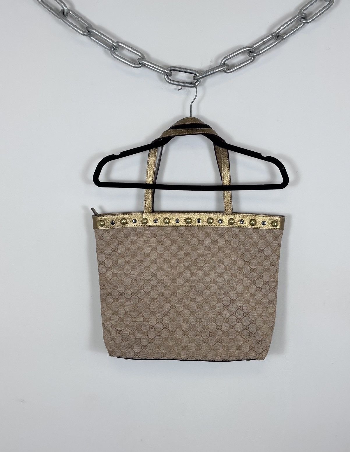 Gucci Gucci Babouska Monogram Canvas Beige Brown Tote Bag Size ONE SIZE - 17 Thumbnail