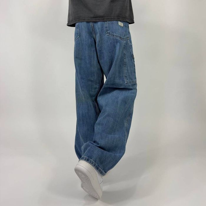 Vintage Baggy Gap Y2K Washed Denim Stacked Carpenter Pants | Grailed