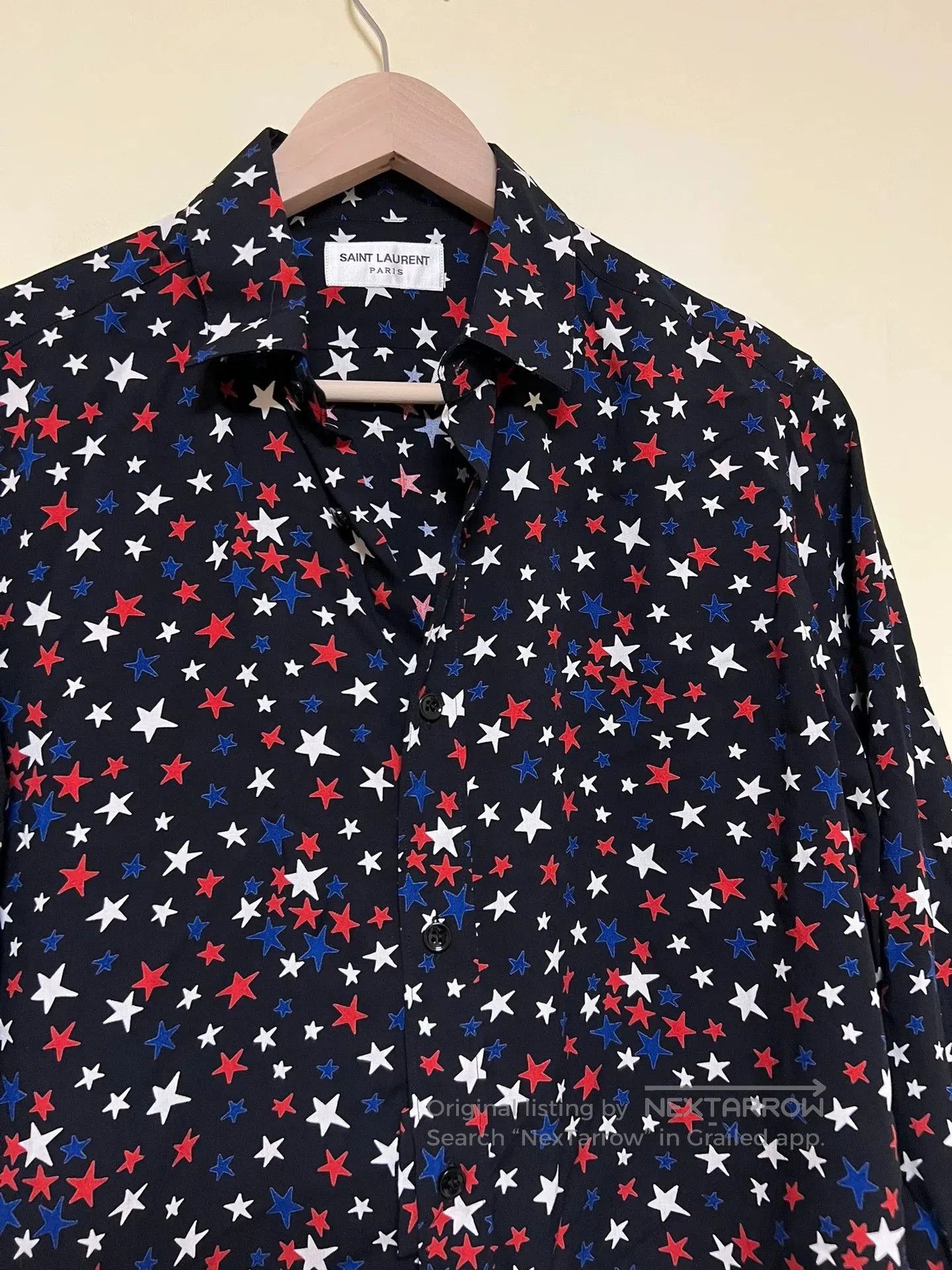 Saint Laurent Paris Saint Laurent Star Print Silk Shirt. Size S / US 4 / IT 40 - 5 Thumbnail