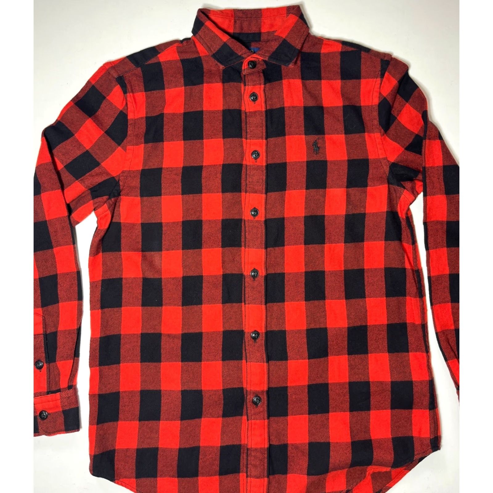 Polo Ralph Lauren VINTAGE Polo Ralph Lauren Shirt Relaxed Fit Plaid Cotton Twill Mens M Red Black Button-Up Collection, Designer Americana NWT New With Tags Size US M / EU 48-50 / 2 - 4 Thumbnail