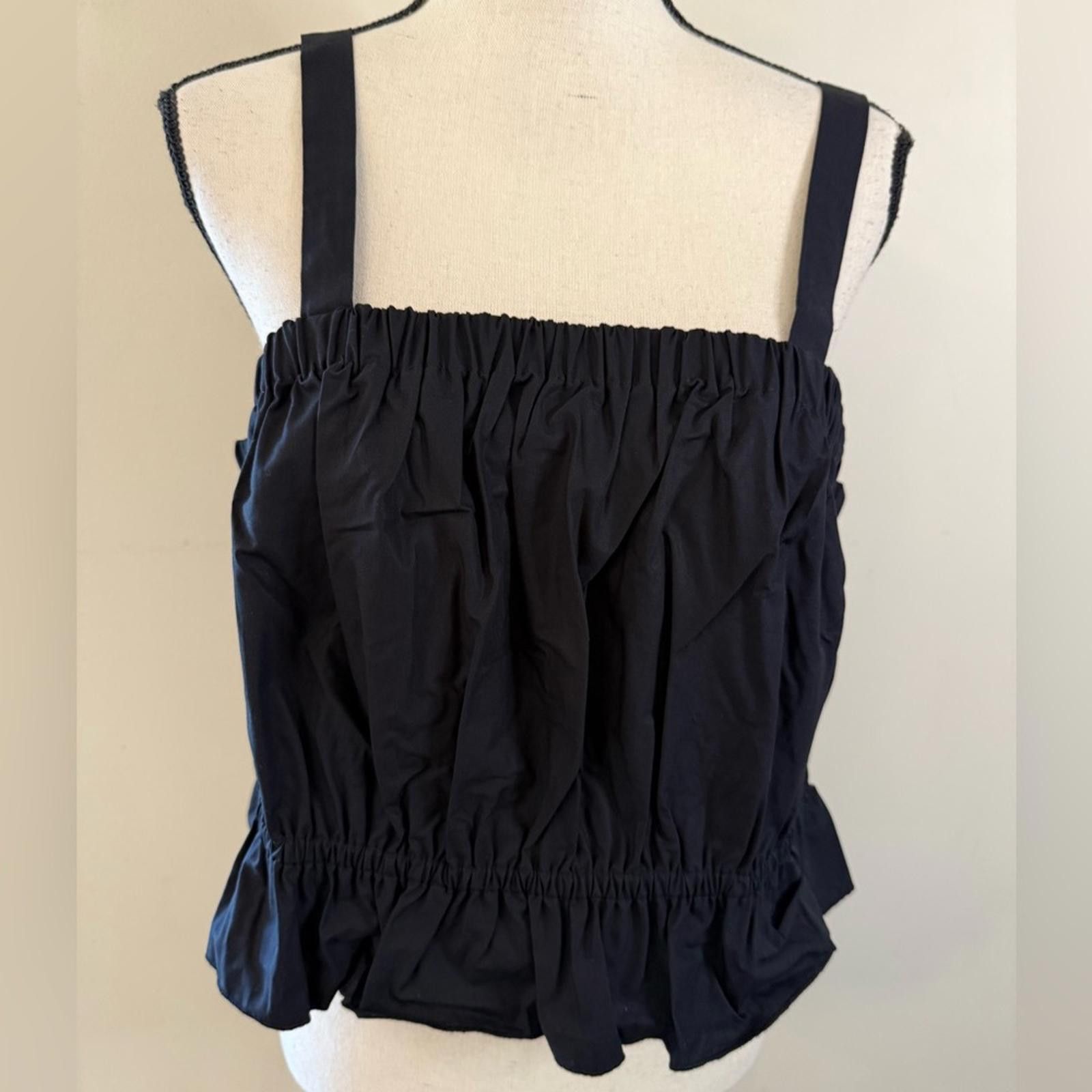Banana Republic Banana Republic Factory black crop top ruffled SZ LG Size L / US 10 / IT 46 - 1 Thumbnail