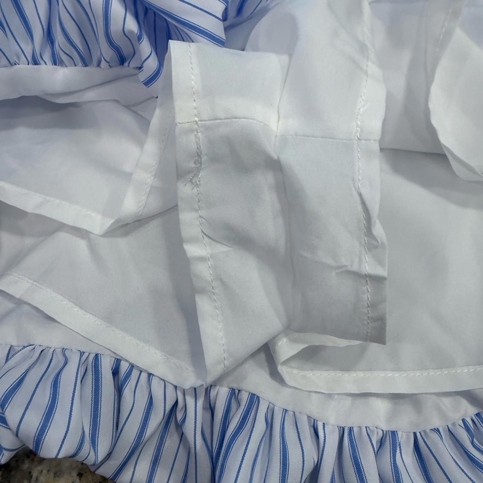 Other Lizette blue & white stripe balloon hem skort SZ M Size 32" / US 10 / IT 46 - 4 Thumbnail