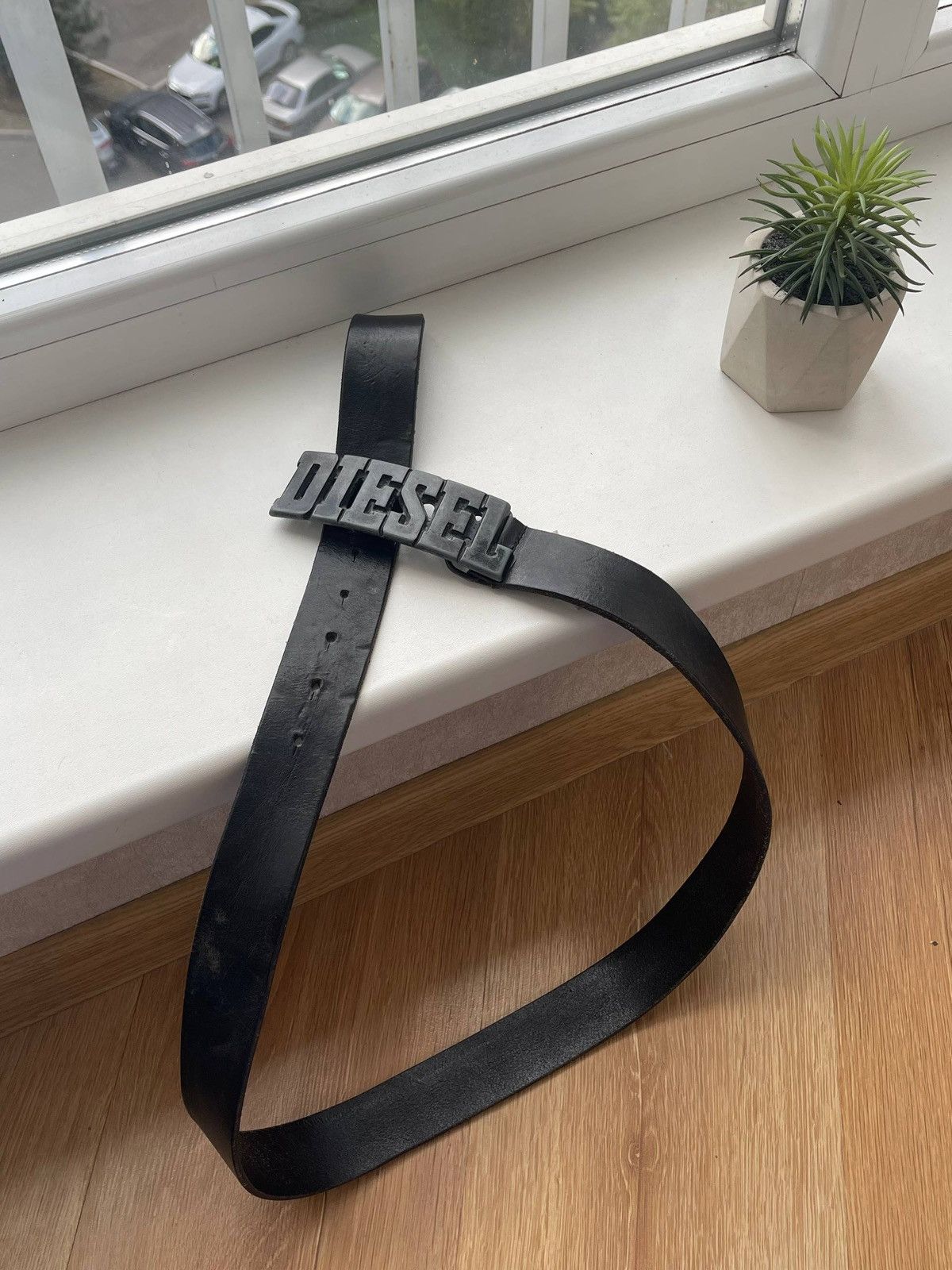 Diesel × Streetwear Y2K Vintage Diesel Logo Leather Belts