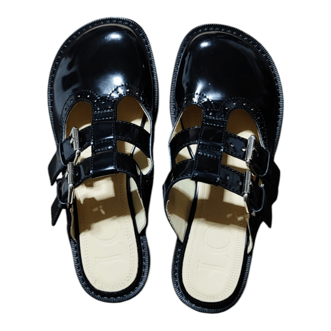 Loewe Loewe Black Leather Patent Campo Mary Jane Mules Size US 6 / IT 36 - 4 Thumbnail
