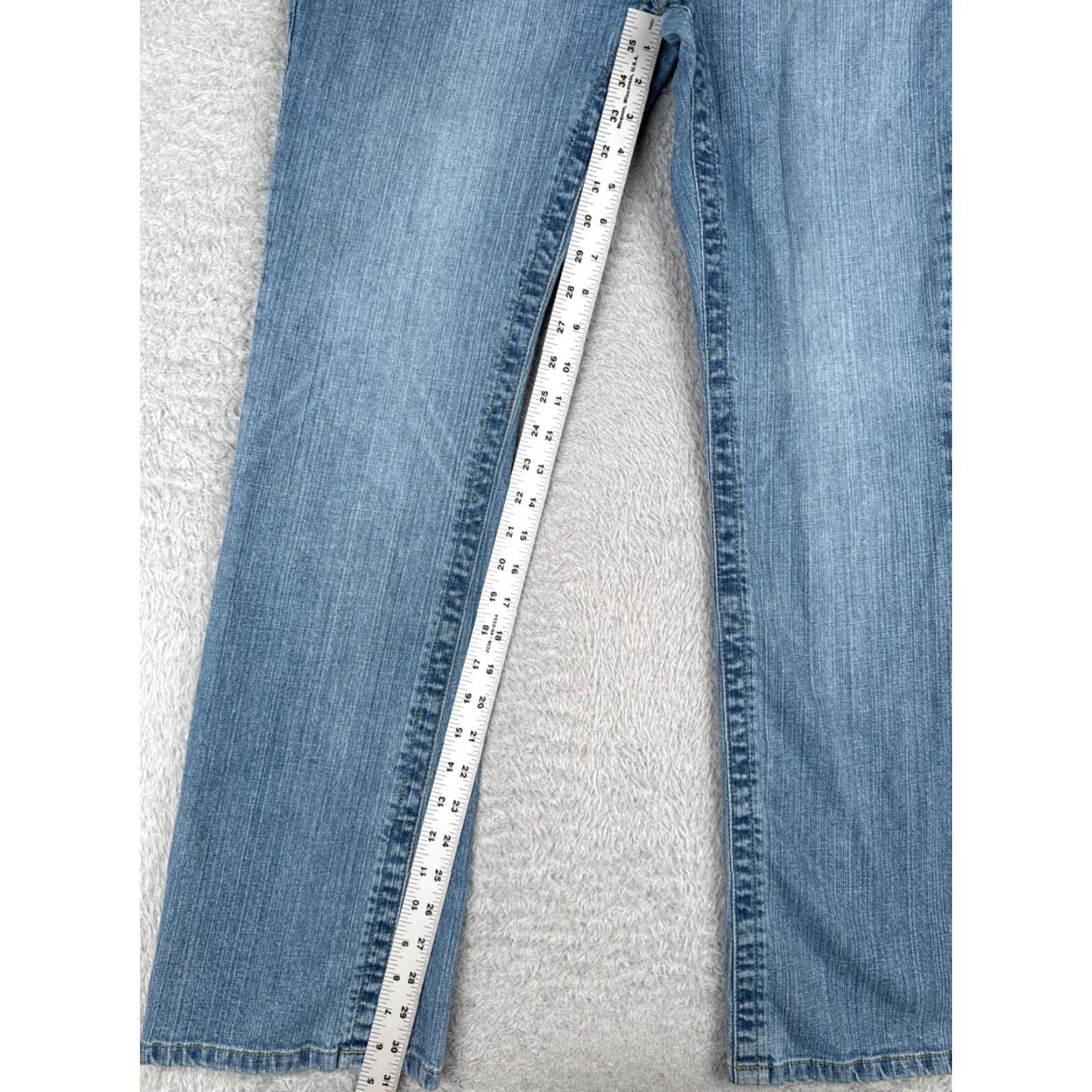 Vintage Junction West Jeans Womens 12 Blue Denim Bootcut Mid Rise Cotton Blend 32x31 Jeans Womens Size 34" / US 12 / IT 48 - 7 Thumbnail