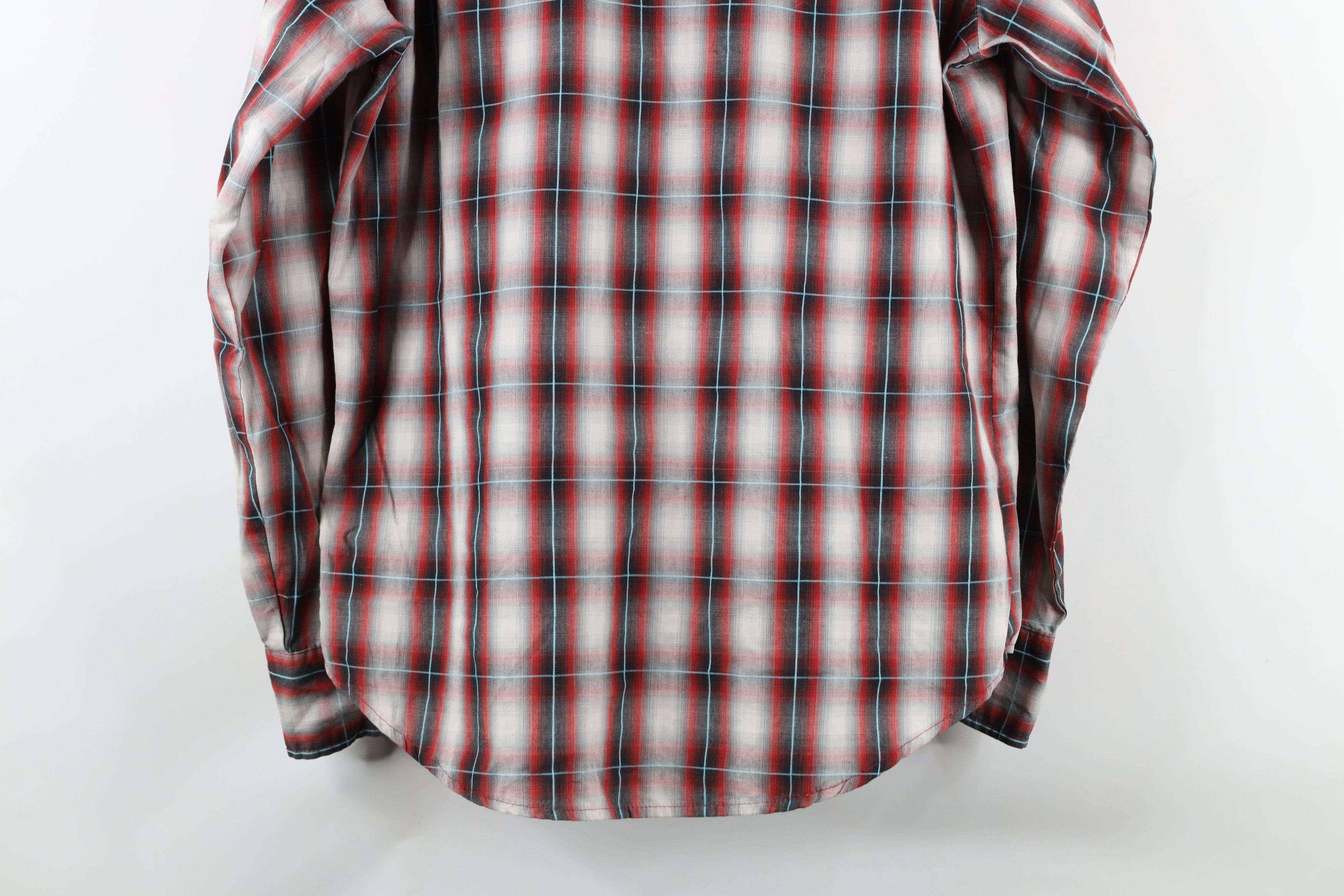 Vintage × Wrangler Vintage 90s Wrangler Snap Button Collared Shirt Plaid Size US L / EU 52-54 / 3 - 9 Thumbnail