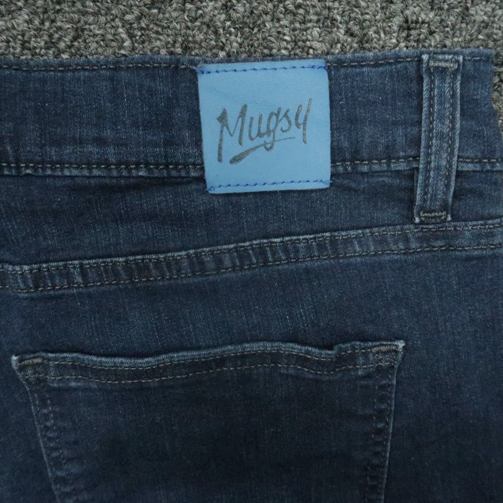 Vintage Mugsy Jeans Mens 42x30 Blue Fultons Straight Stretch 5 Pocket Jeans Size US 42 / EU 58 - 6 Thumbnail