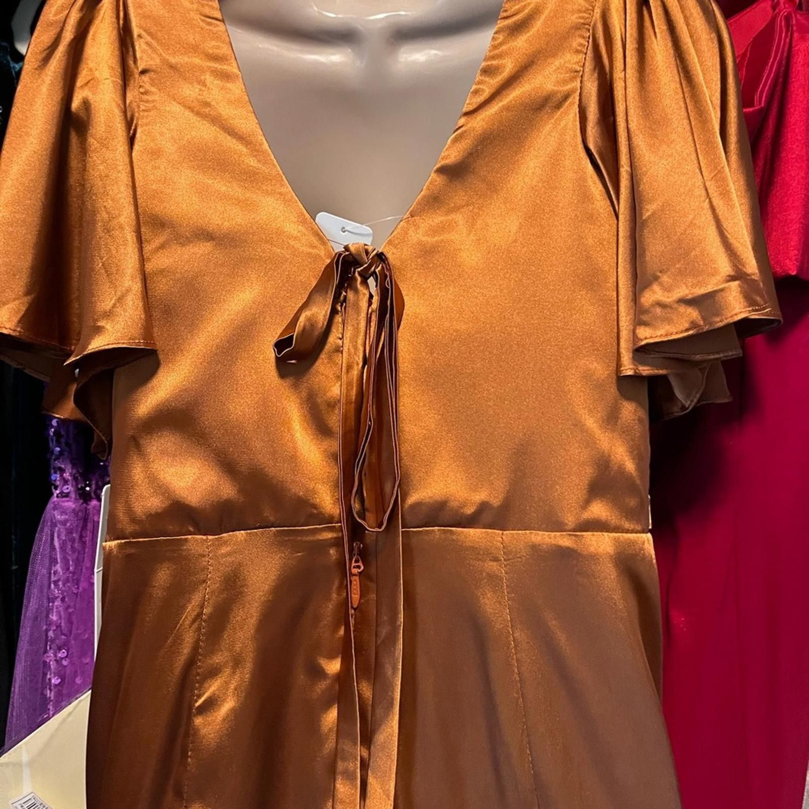 Other Elegant Brown Evening Gown Size L / US 10 / IT 46 - 5 Thumbnail