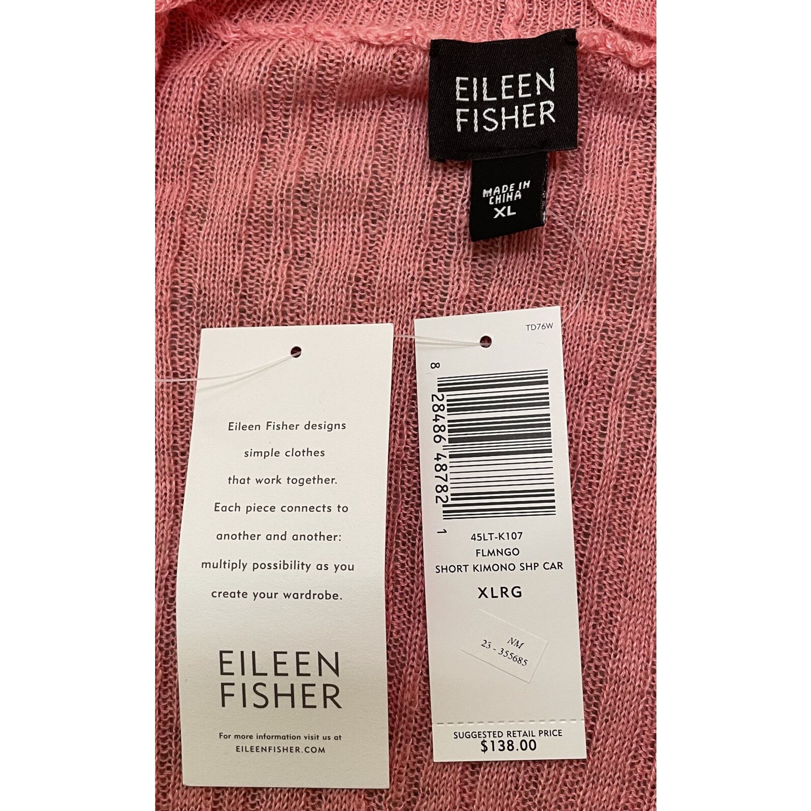Eileen Fisher Eileen Fisher Flamingo Pink Linen Cardigan Sweater NWT XL Size XL / US 12-14 / IT 48-50 - 4 Thumbnail