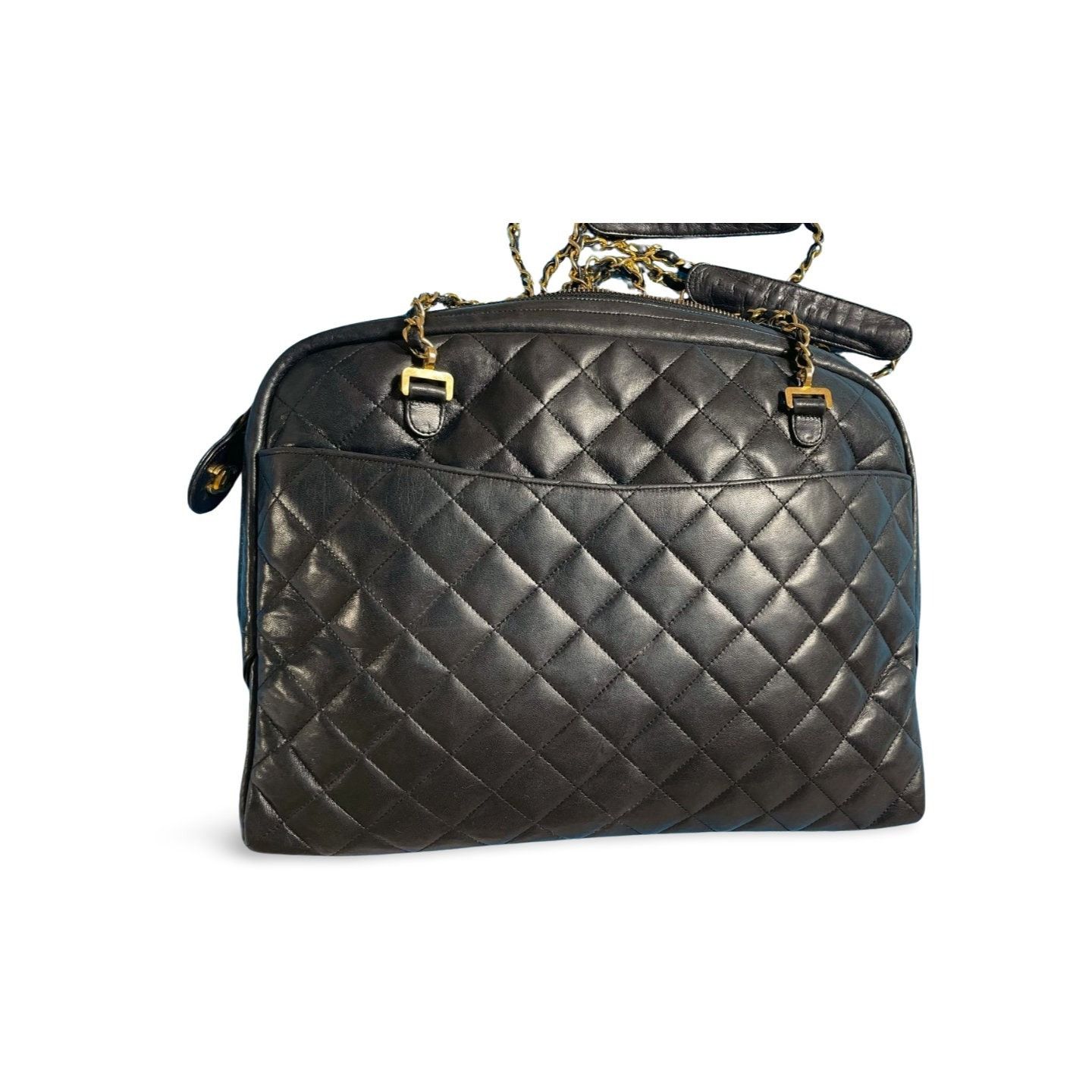Chanel Vintage CHANEL black lamb leather large bag with cc pull Size ONE SIZE - 3 Thumbnail