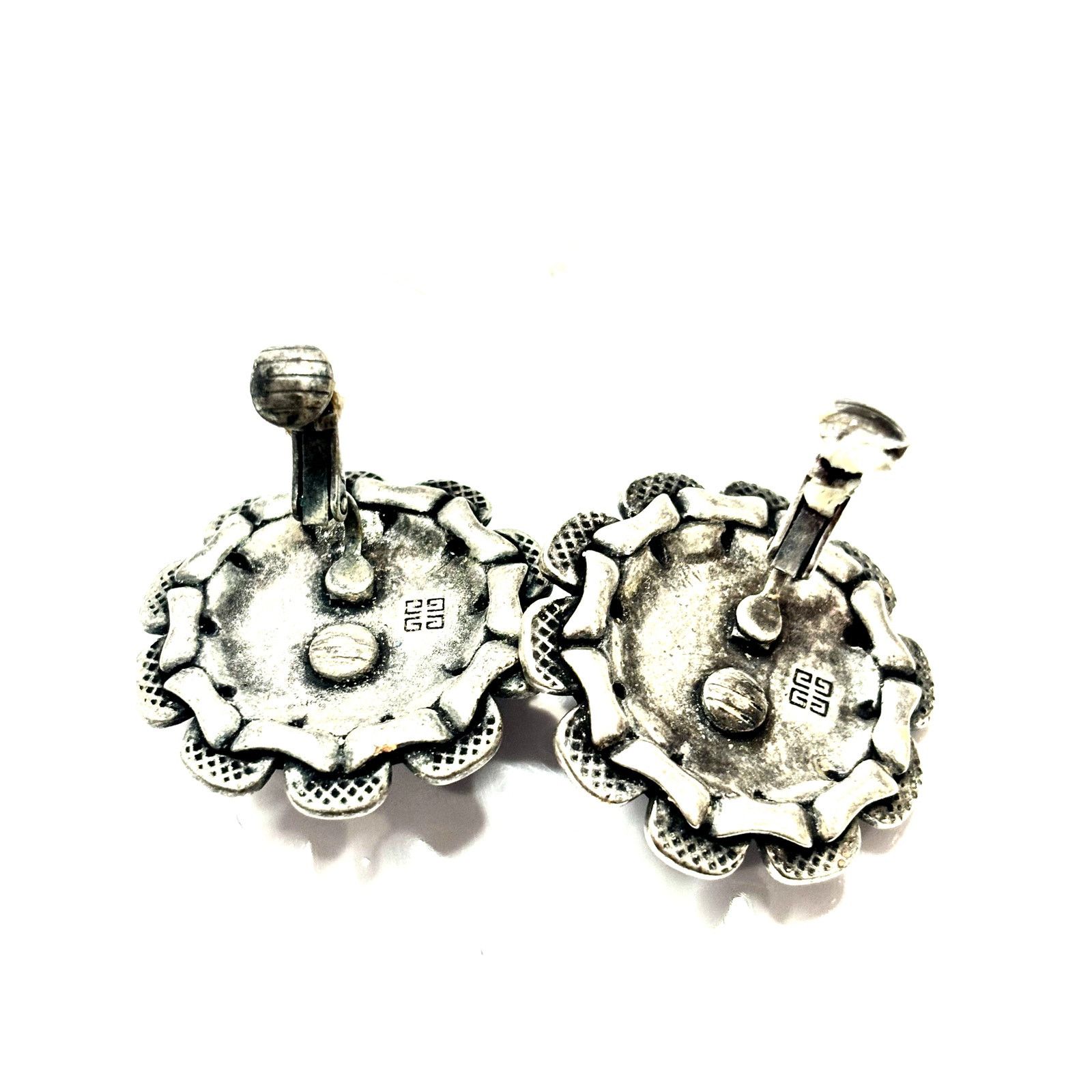Givenchy GIVENCHY Vintage Antique Silver Tone Button Amethyst Earring Size ONE SIZE - 6 Thumbnail