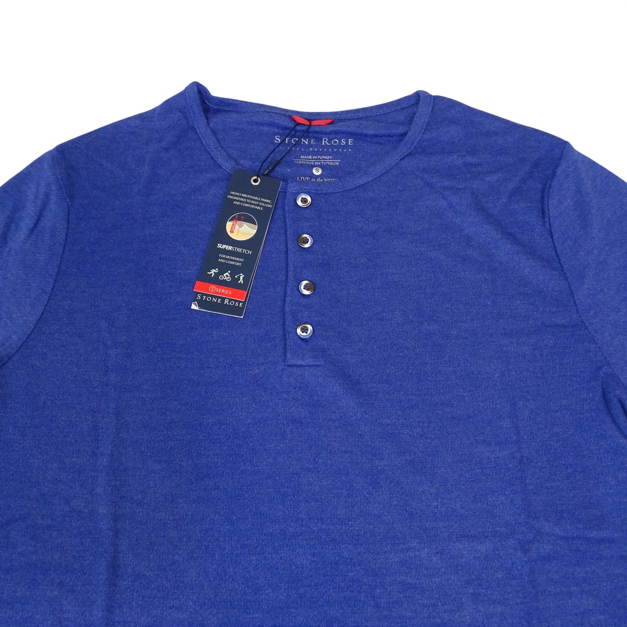 Stone Rose Stone Rose Men Blue Long Sleeve Henley Shirt T-shirt Size S Size US S / EU 44-46 / 1 - 3 Thumbnail