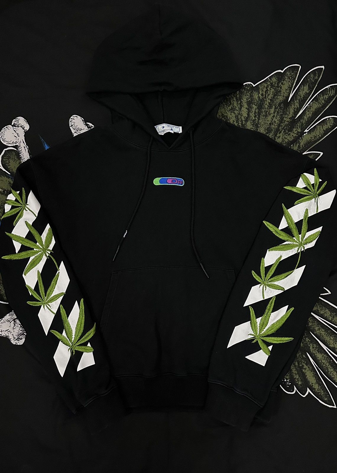 Off-White Off-White Marijuana Hoodie baggy Black @2013 Virgil Abloh Size US XL / EU 56 / 4 - 2 Thumbnail