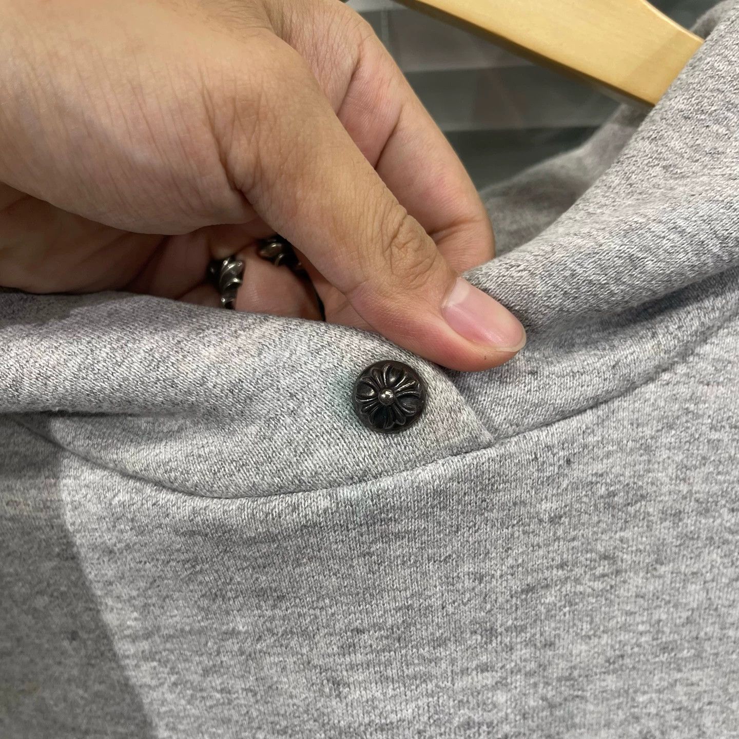 Chrome Hearts Chrome Hearts Gray Patch Cross Silver Buckle Hoodie S Size US S / EU 44-46 / 1 - 4 Thumbnail