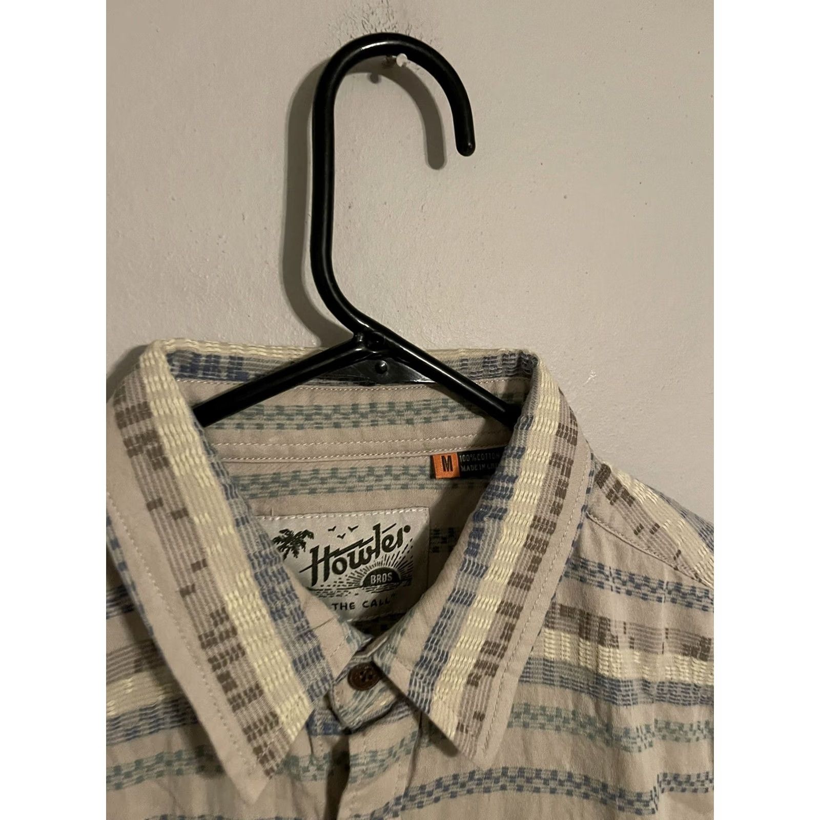 Howler Brothers Howler Bros San Gabriel Mescal Jacquard Oyster S/S Shirt - Men's M - Multicolor, Plaid, Button-Up, Short Sleeve Size US M / EU 48-50 / 2 - 5 Thumbnail