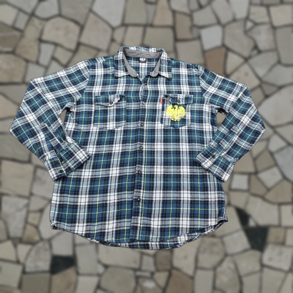 A Day To Remember Shirt Mens Large Blue Plaid Flannel ADTR Eagle Band 2019