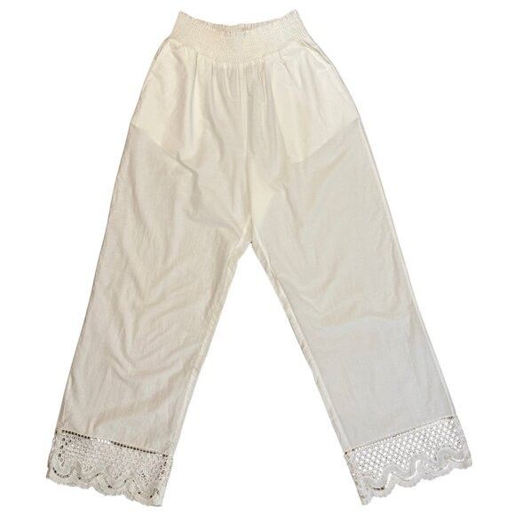 Rails RAILS White Wide Leg Lightweight Lace Trim Henrik Pant Size 27" / US 4 / IT 40 - 2 Thumbnail