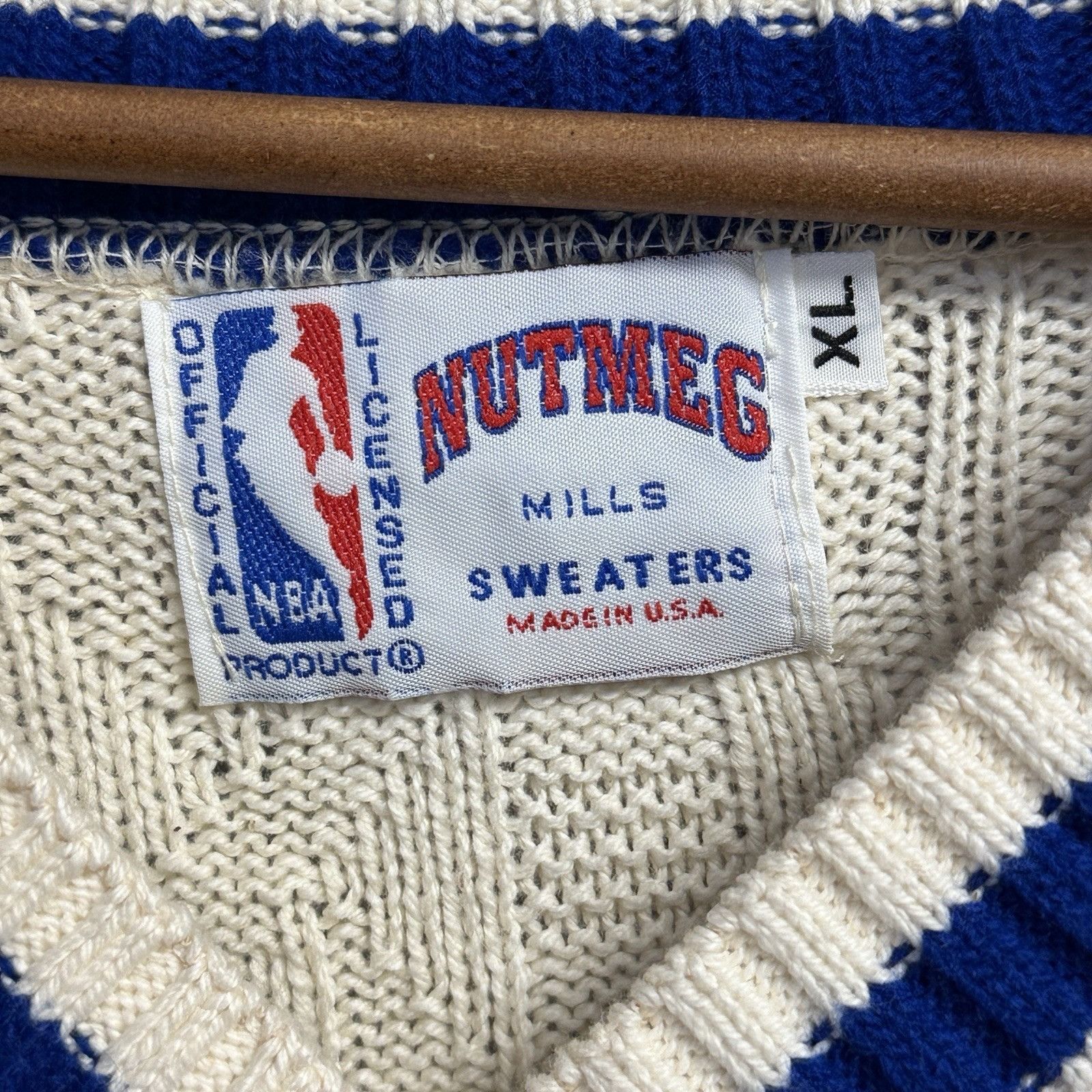 Nutmeg Vintage Nutmeg Mills NBA Knit Sweater Mens XL V Neck Size US XL / EU 56 / 4 - 5 Thumbnail